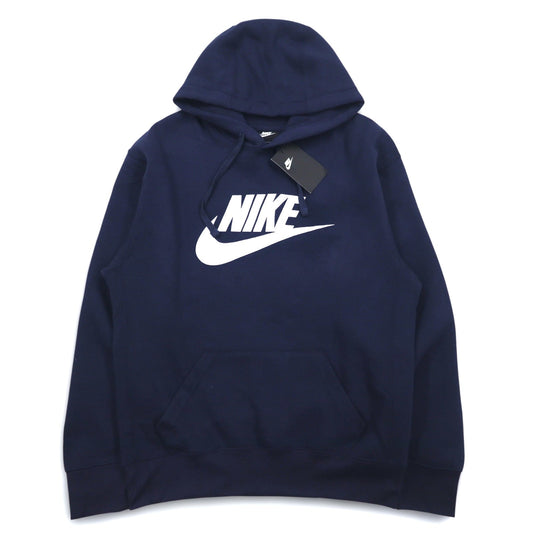 NIKE スウォッシュロゴ プリント プルオーバーパーカー L ネイビー NSW CLUB HOODIE BV2973-410 パキスタン製 未使用品