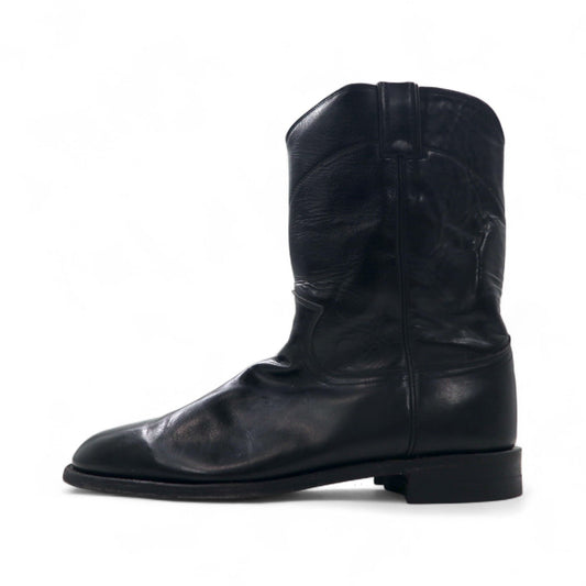 JUSTIN ウエスタンブーツ ローパーブーツ 28cm ブラック レザー L3703