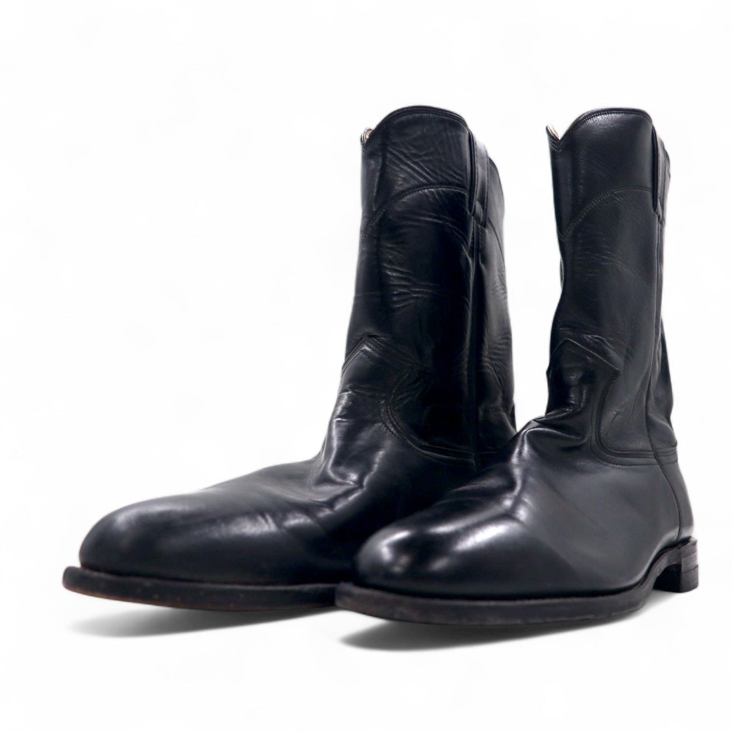 JUSTIN ウエスタンブーツ ローパーブーツ 28cm ブラック レザー L3703