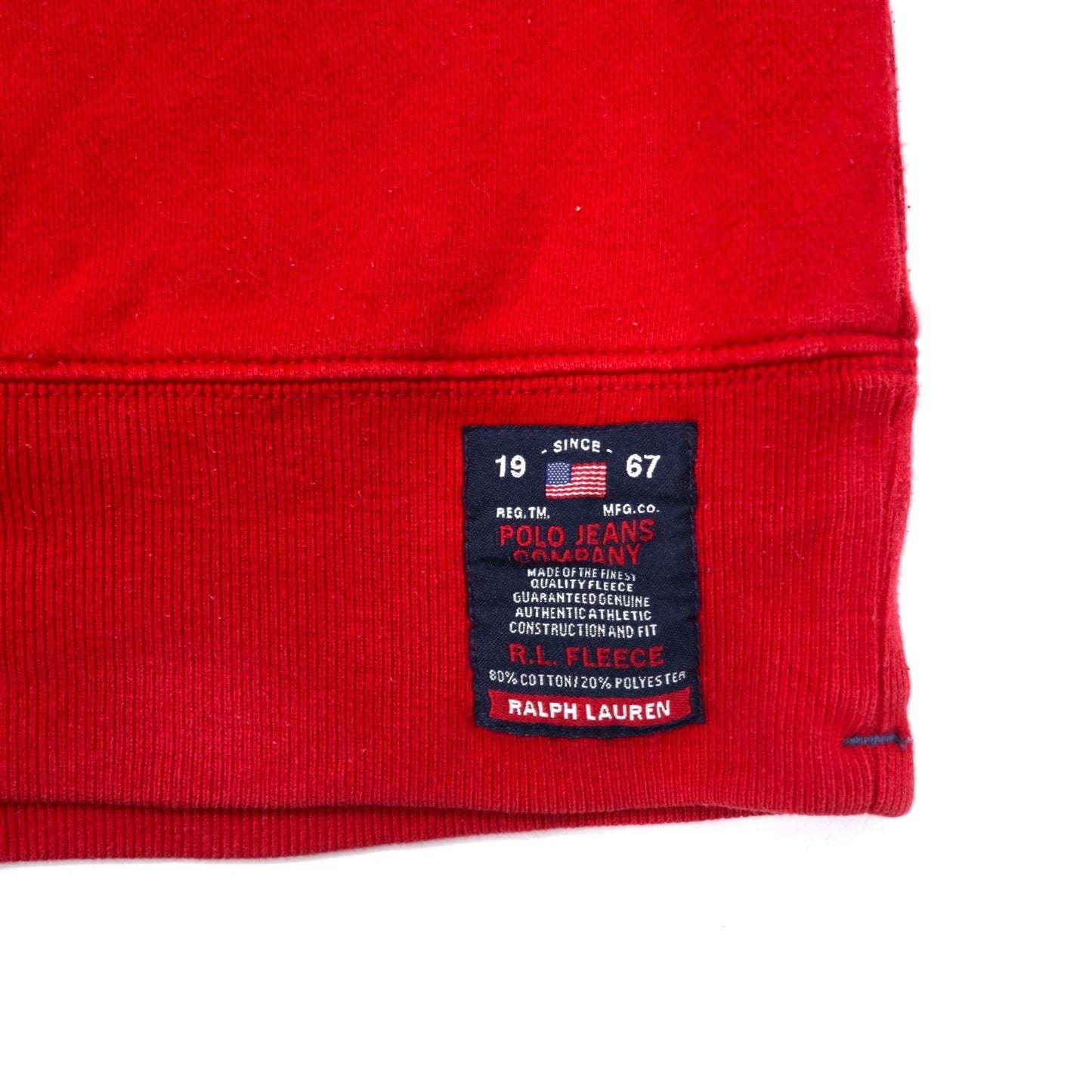 POLO JEANS COMPANY RALPH LAUREN 90年代 ロゴ刺繍 スウェット S レッド コットン