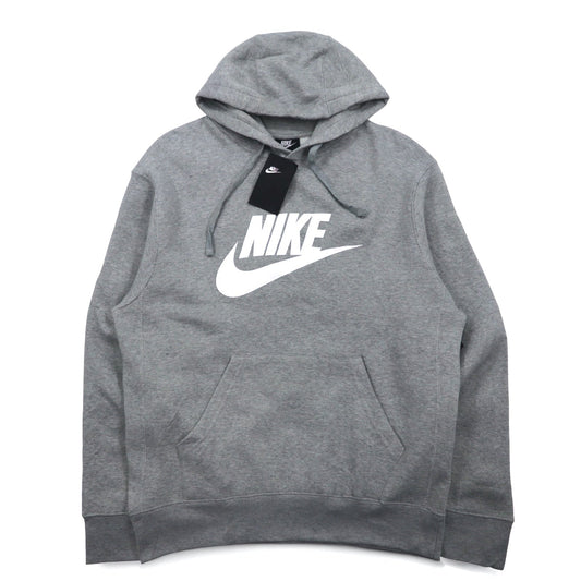 NIKE スウォッシュロゴ プリント プルオーバーパーカー L グレー NSW CLUB HOODIE BV2973-063 パキスタン製 未使用品
