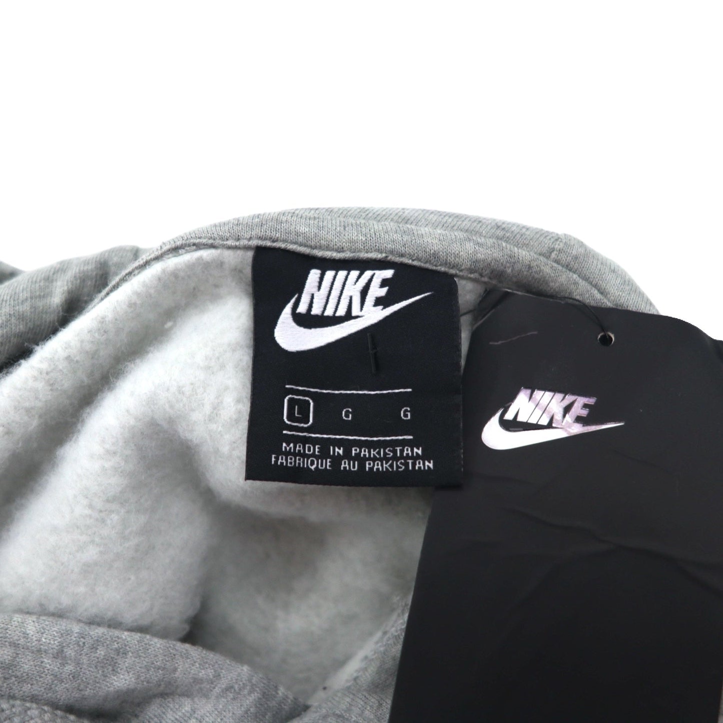 NIKE スウォッシュロゴ プリント プルオーバーパーカー L グレー NSW CLUB HOODIE BV2973-063 パキスタン製 未使用品