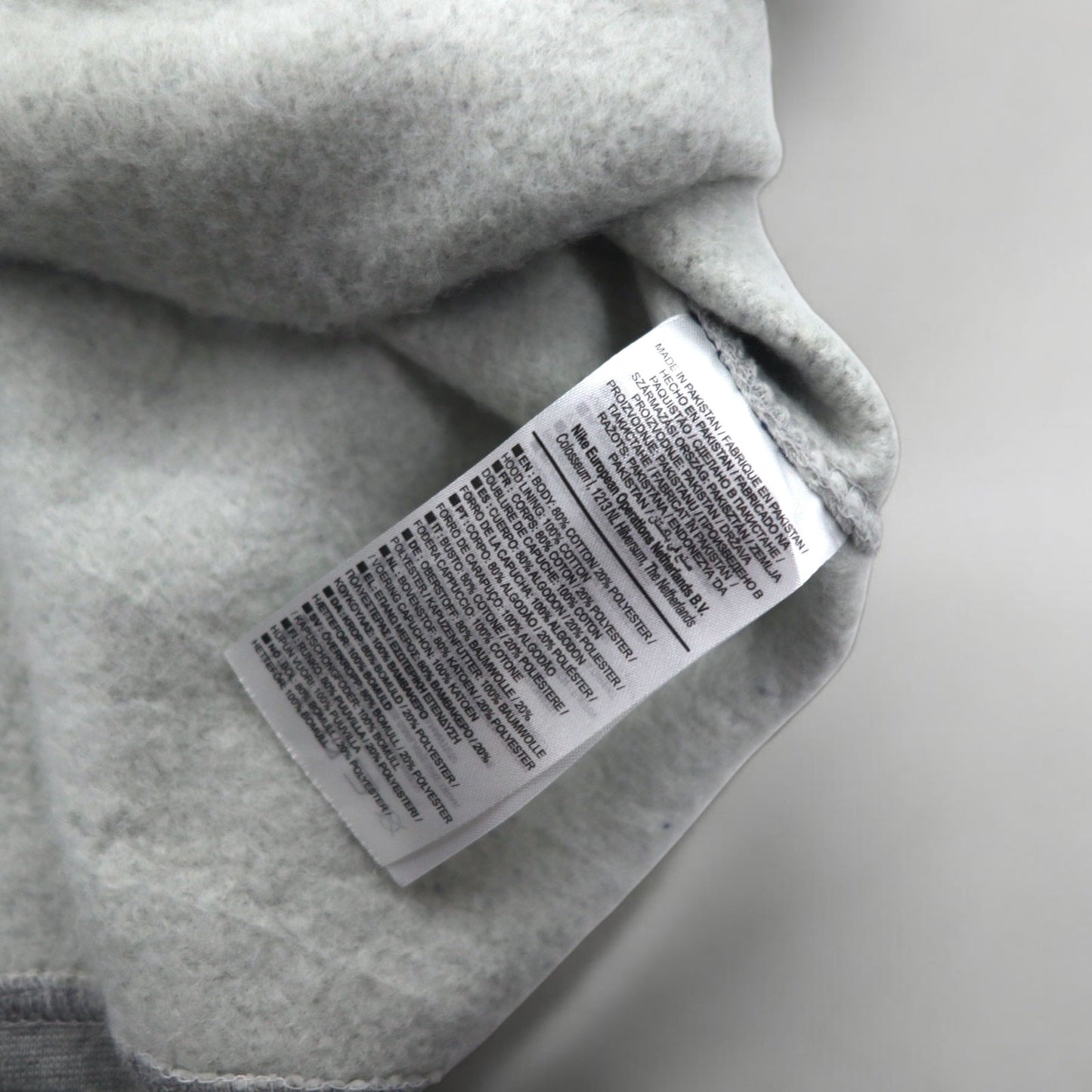 NIKE スウォッシュロゴ プリント プルオーバーパーカー L グレー NSW CLUB HOODIE BV2973-063 パキスタン製 未使用品