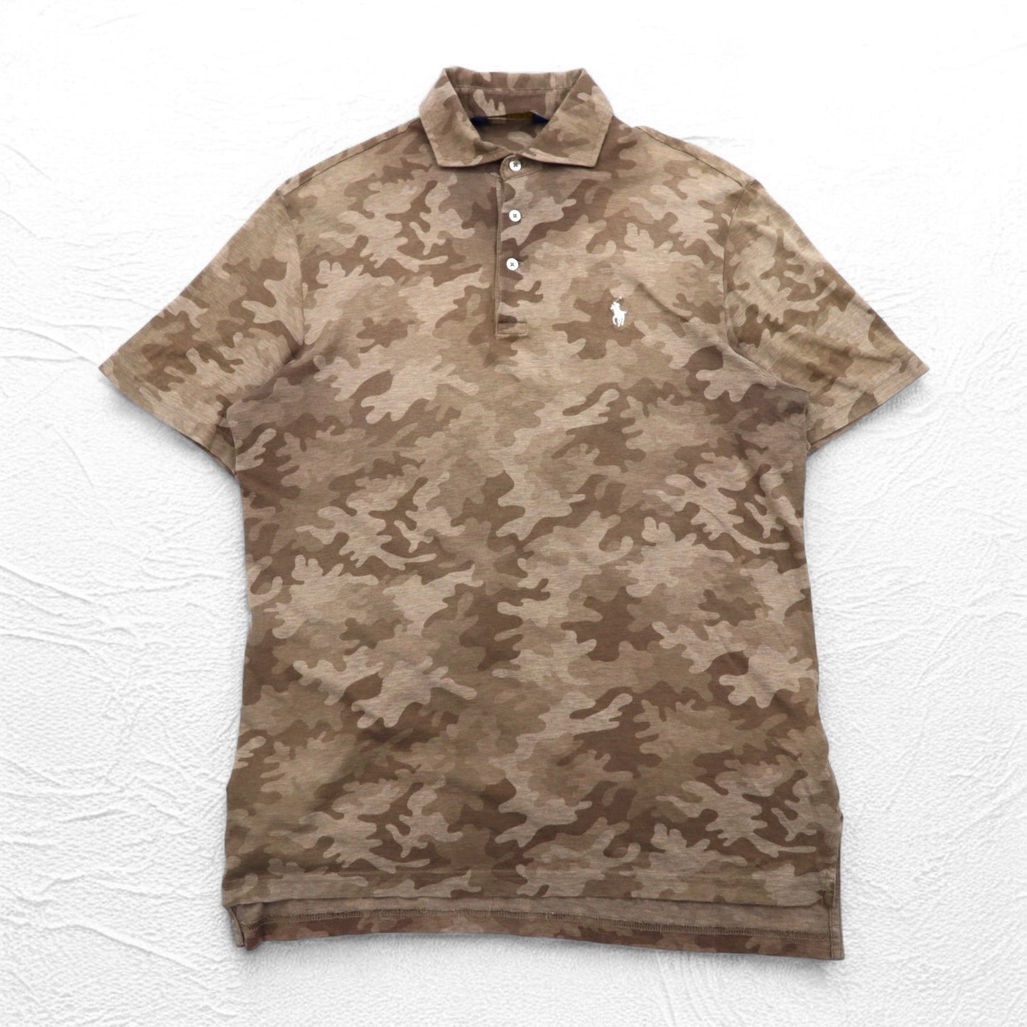 POLO GOLF RALPH LAUREN ポロシャツ S ブラウン カモフラ スモールポニー刺繍 ペルー製