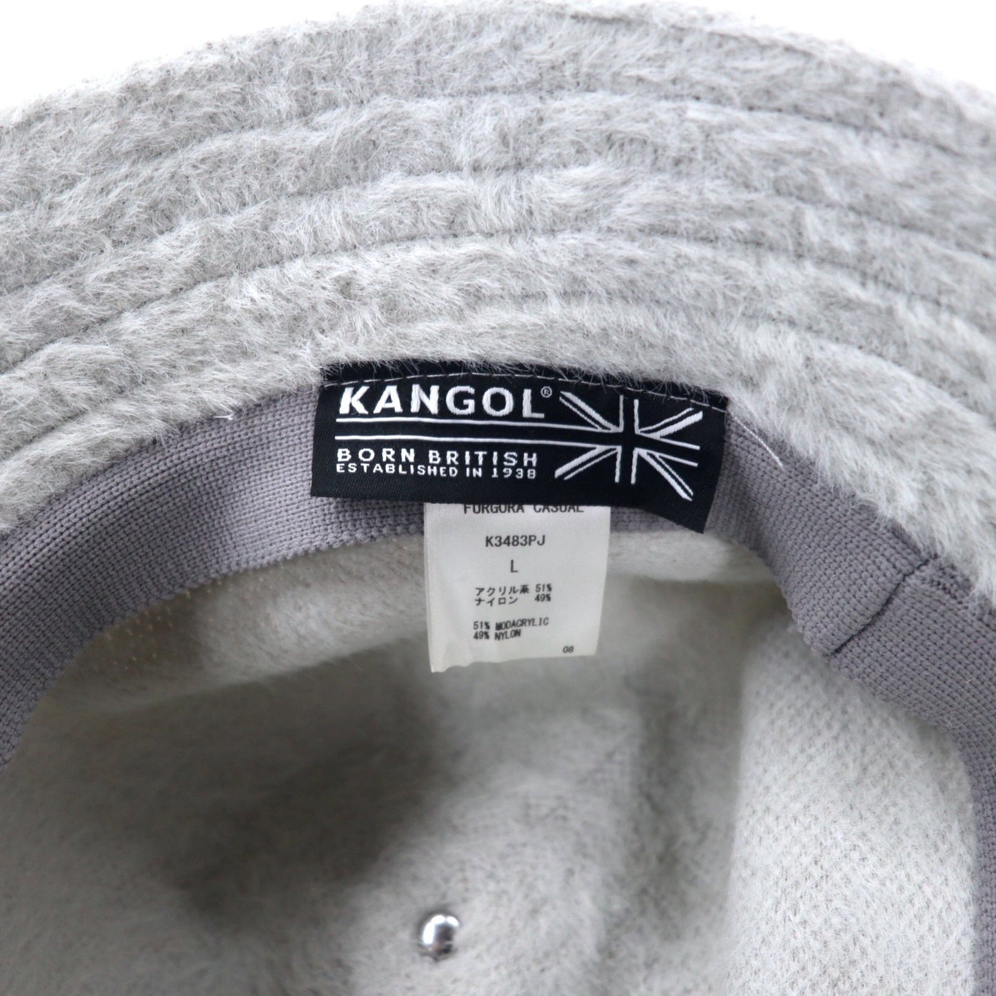 KANGOL × OVERRIDE バケットハット L グレー アクリル SYNTHETIC FURGORA CASUAL K3483PJ