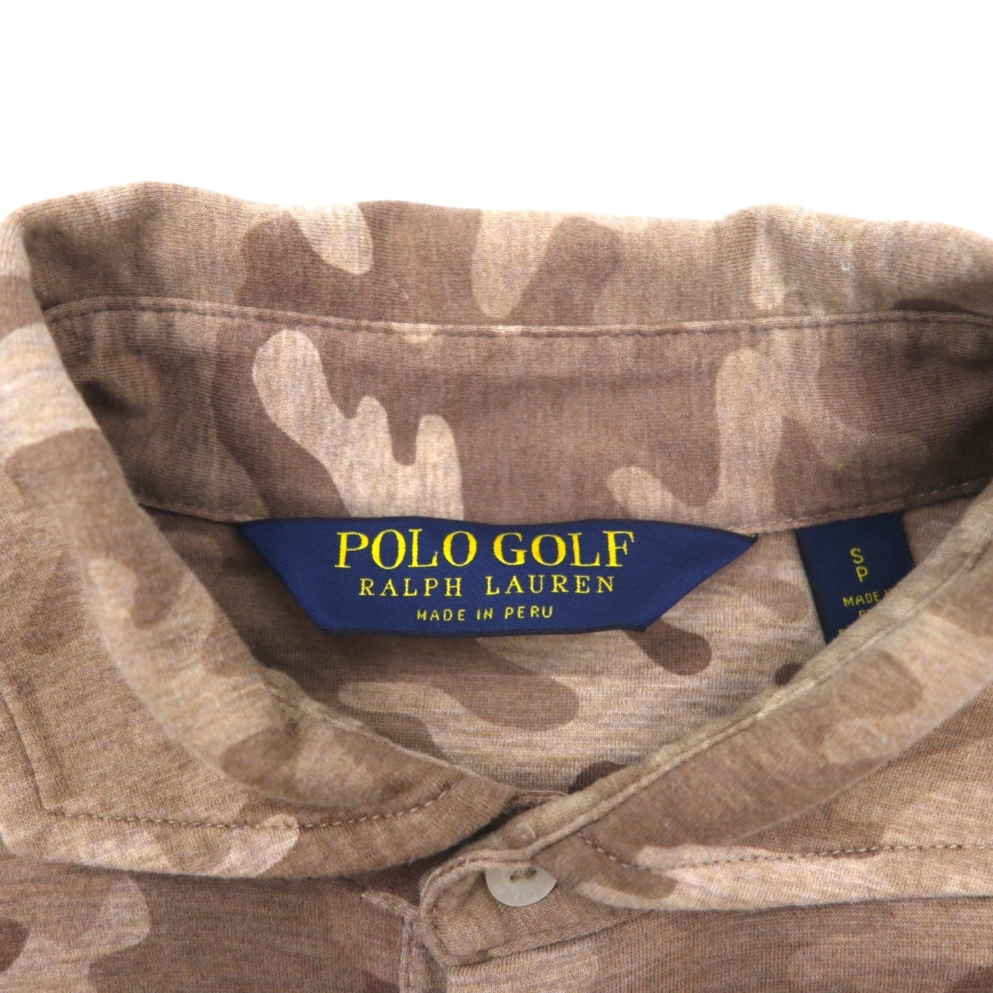 POLO GOLF RALPH LAUREN ポロシャツ S ブラウン カモフラ スモールポニー刺繍 ペルー製