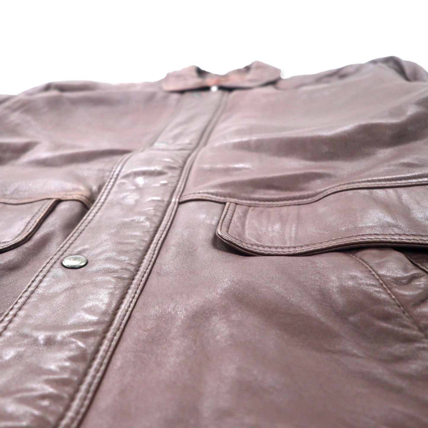 SAN MIRAGE ラムレザー カーコート 2L ブラウン 羊革 キルティングライナー