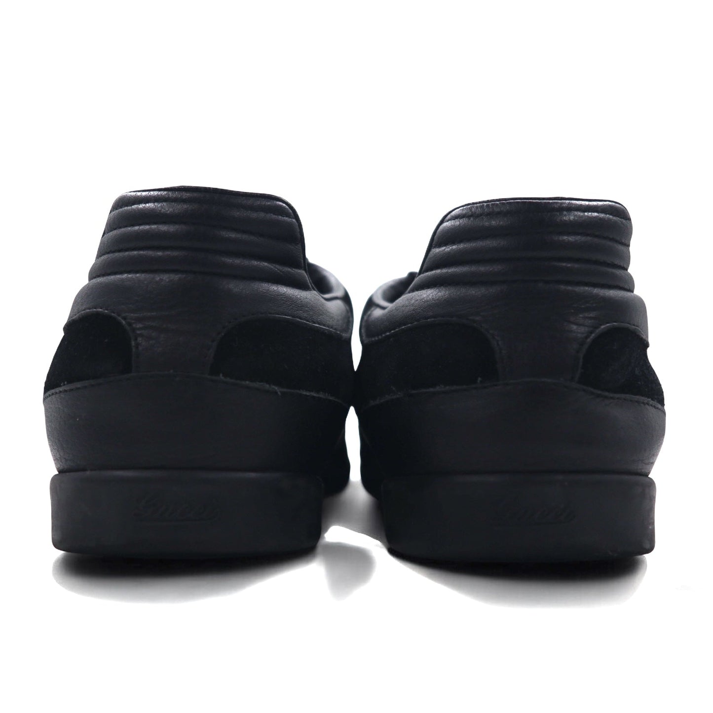 GUCCI イタリア製 ジャーマントレーナー レザー スニーカー 26.5cm ブラック スエード 317052