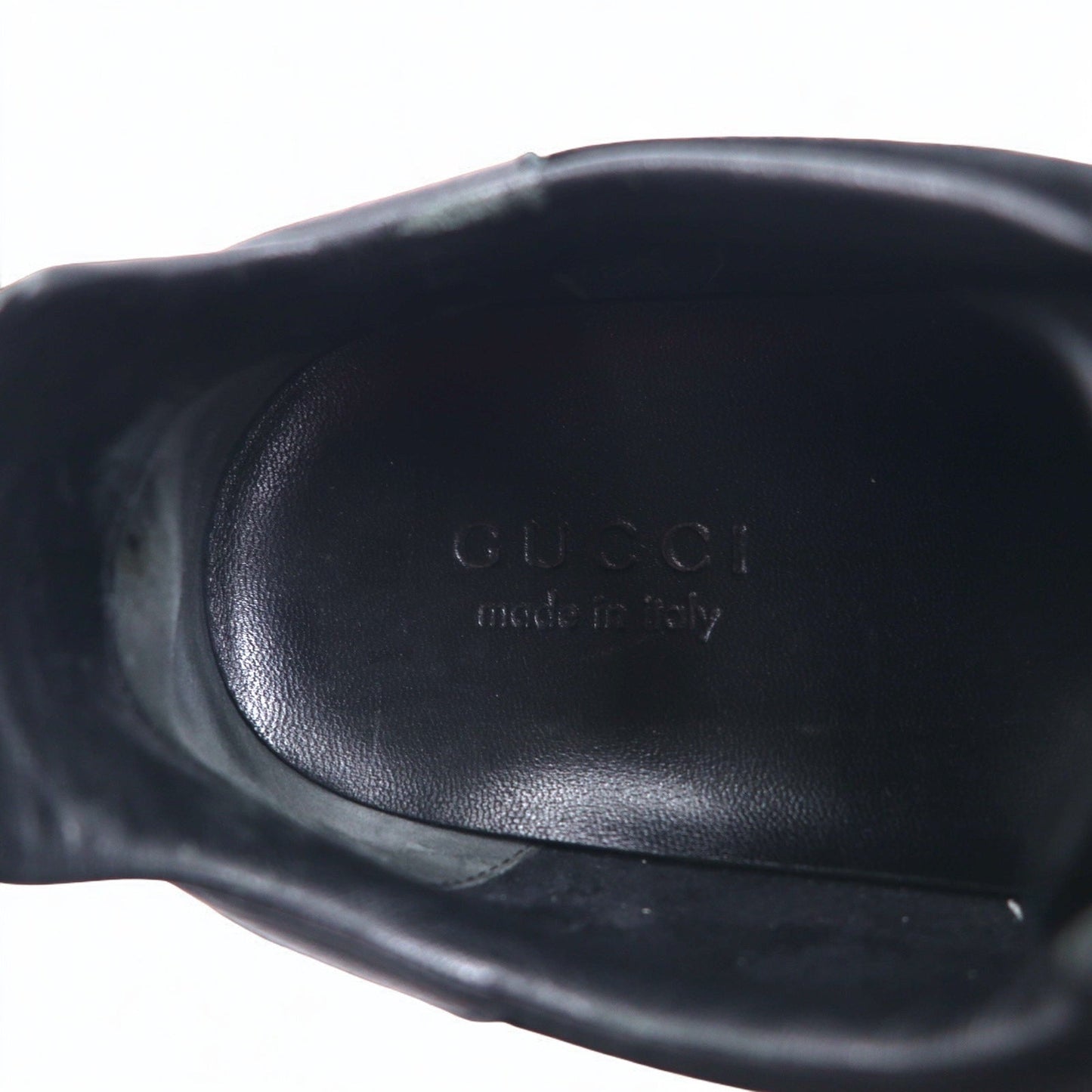 GUCCI イタリア製 ジャーマントレーナー レザー スニーカー 26.5cm ブラック スエード 317052