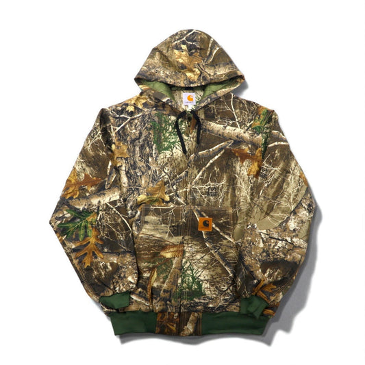 carhartt リメイク 再構築 リアルツリーカモ アクティブジャケット パーカー L カーキ コットン