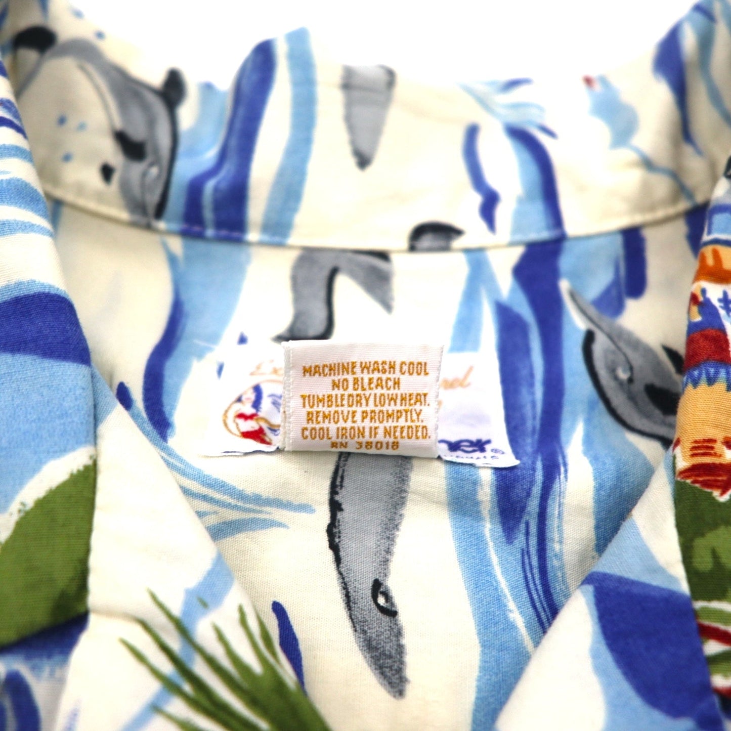 Exclusive Apparel By reyn spooner 90年代 非売品 ハワイ製 ビキニタグ アロハシャツ 2XL ブルー 総柄
