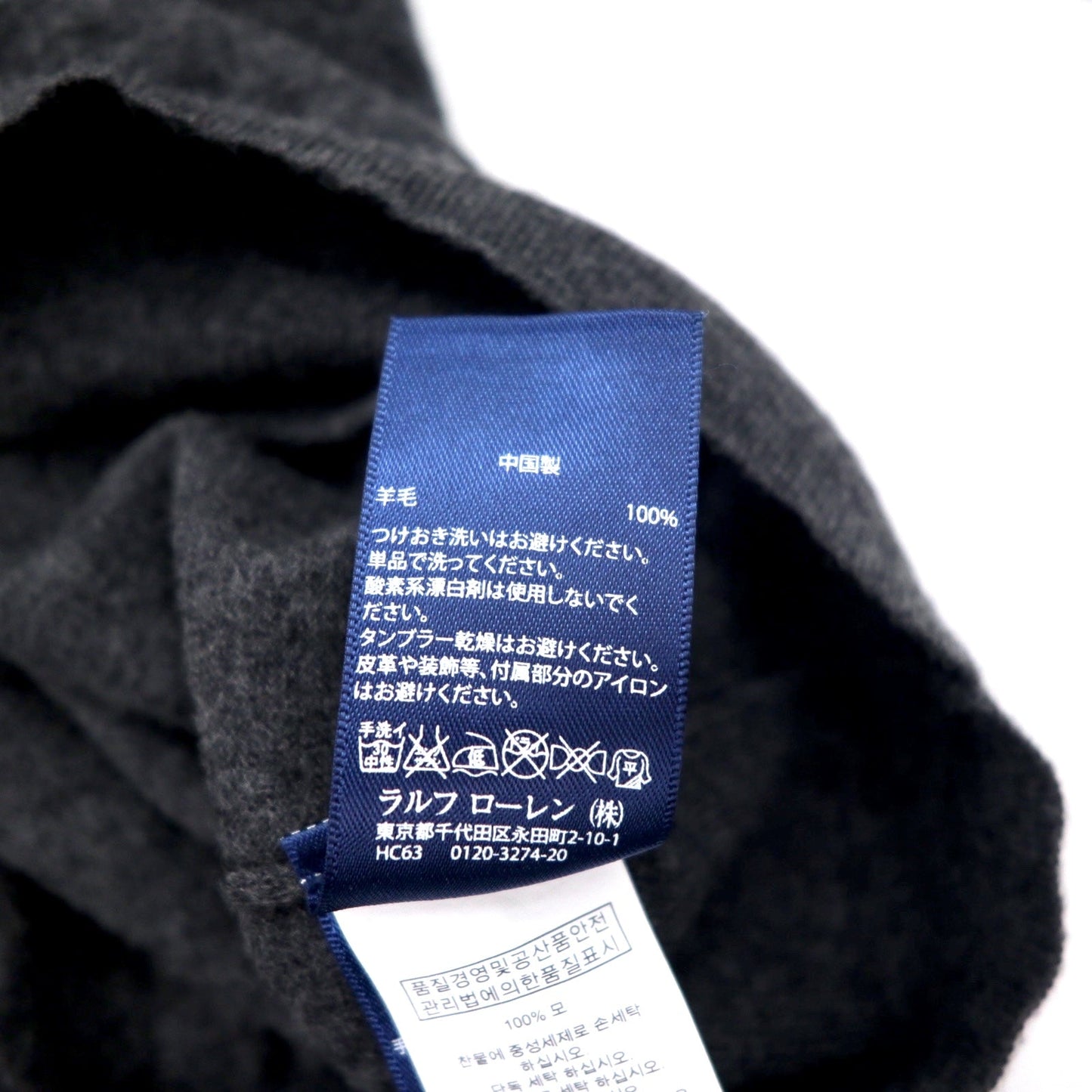 Polo by Ralph Lauren ハーフボタン メリノウール ニット セーター XL グレー 羊毛 ハイネック