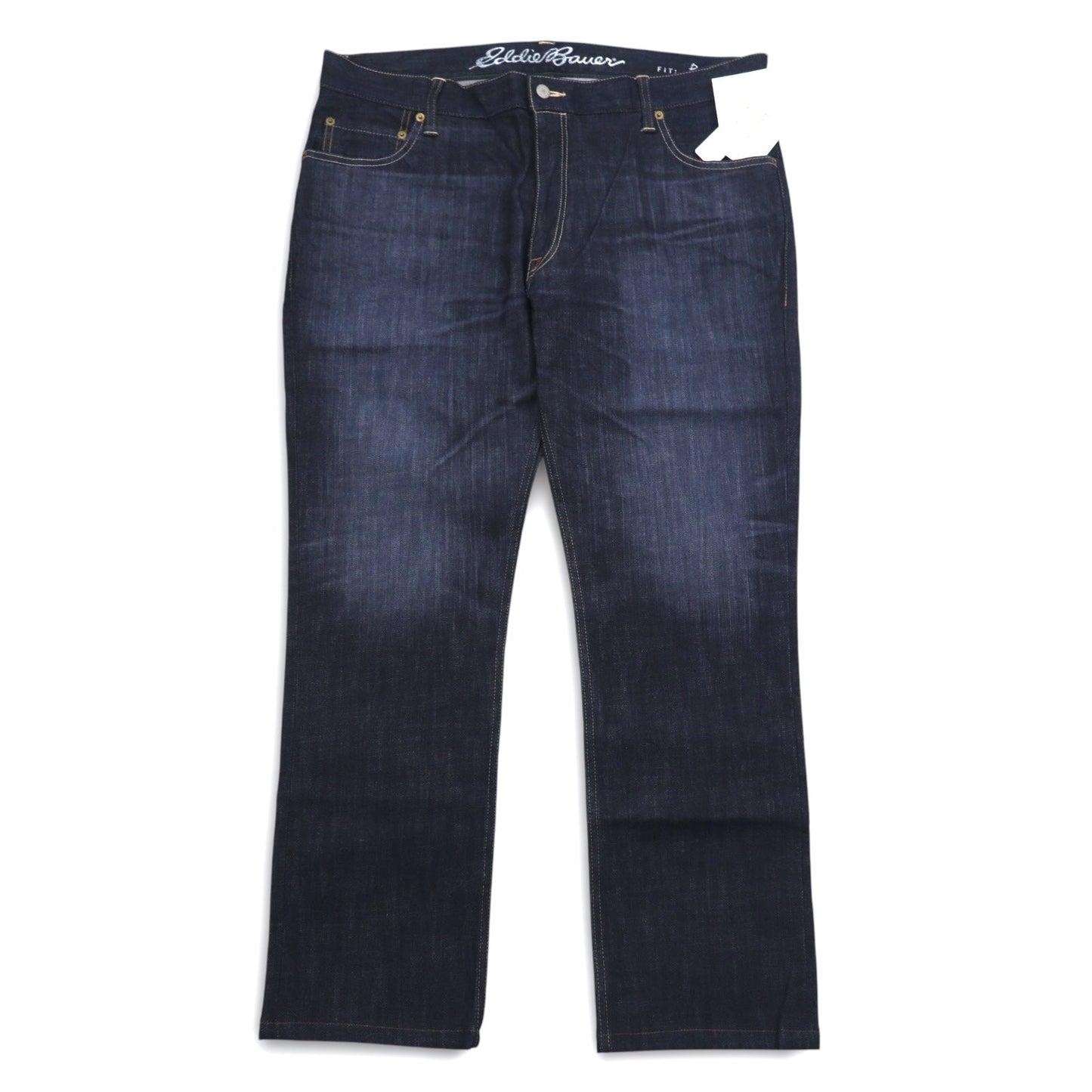 Eddie Bauer リジッド デニムパンツ XL インディゴ ブルー USA製コットン 未使用品
