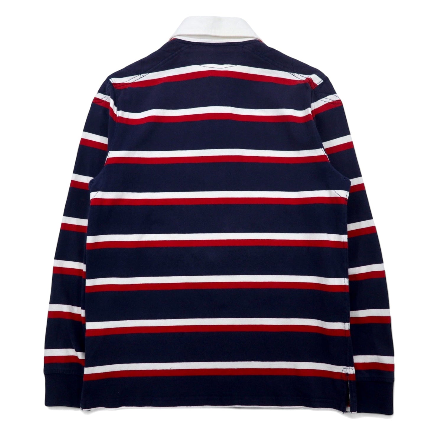 Polo by Ralph Lauren 90年代 ボーダー ラガーシャツ M ネイビー コットン スモールポニー 刺繍 スリランカ製