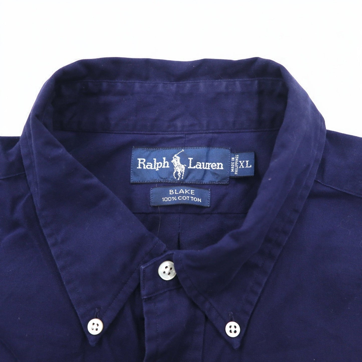 RALPH LAUREN 90年代 BLAKE ビッグサイズ ボタンダウンシャツ XL ネイビー スモールポニー刺繍