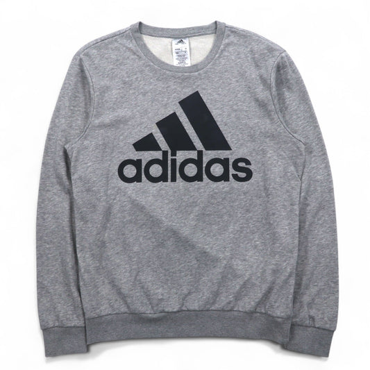 adidas エッセンシャルズ ビッグロゴ スウェット M グレー コットン GK9077