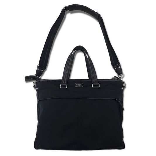 COACH 2WAY ビジネスバッグ トートバッグ ブラック ナイロン レザー 70211