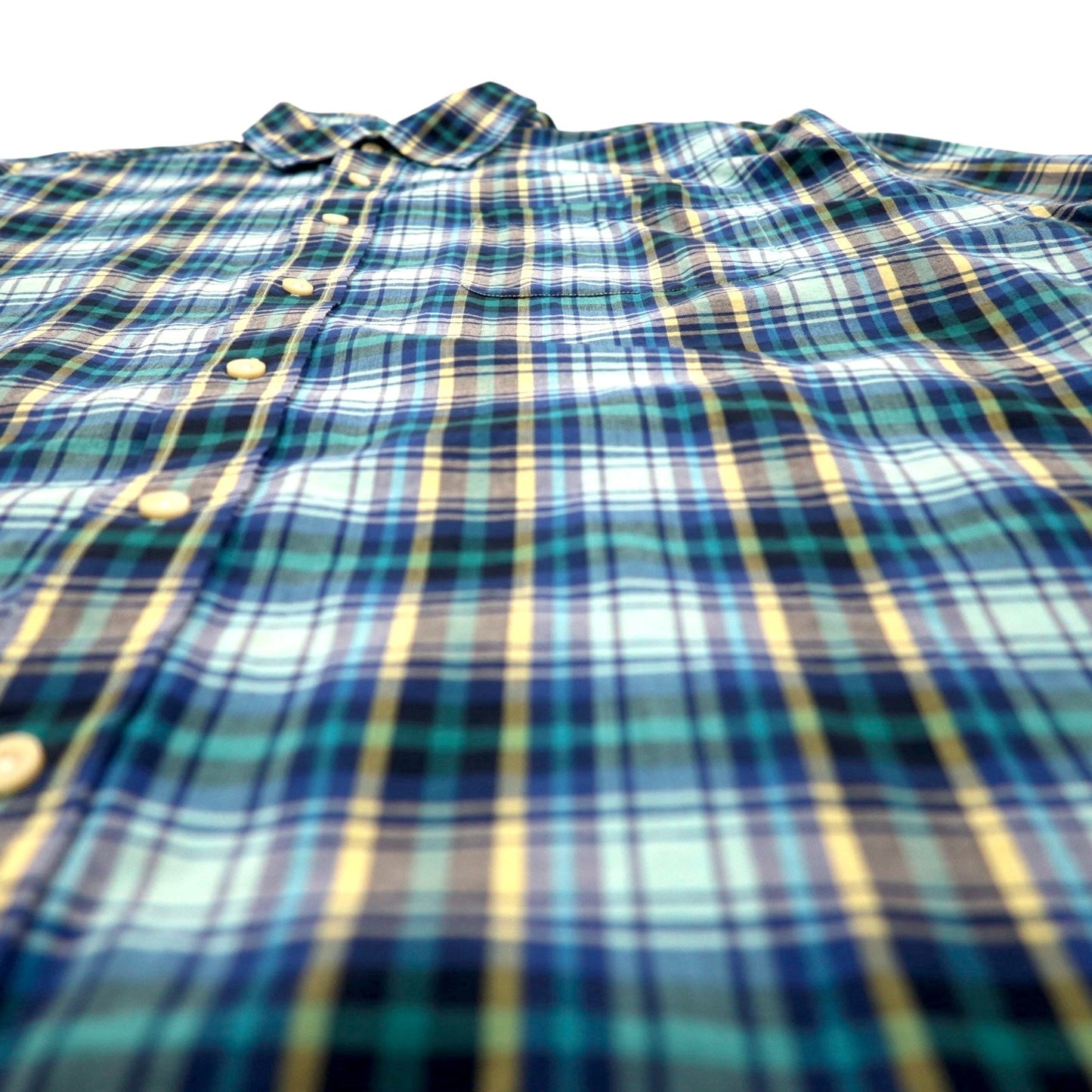 PENDLETON 半袖シャツ XL ブルー チェック コットン 胸ポケット