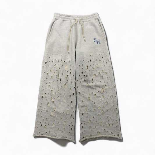 SUGARHILL クラッシュ スウェット トラウザーズ CRUSHED SWEAT TROUSERS パンツ M グレー ダメージ加工 日本製