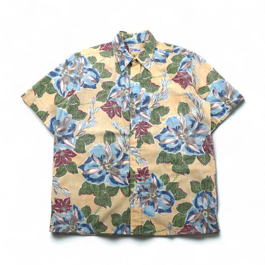 rayn spooner 90年代 ビキニタグ アロハシャツ L ブルー コットン 花柄