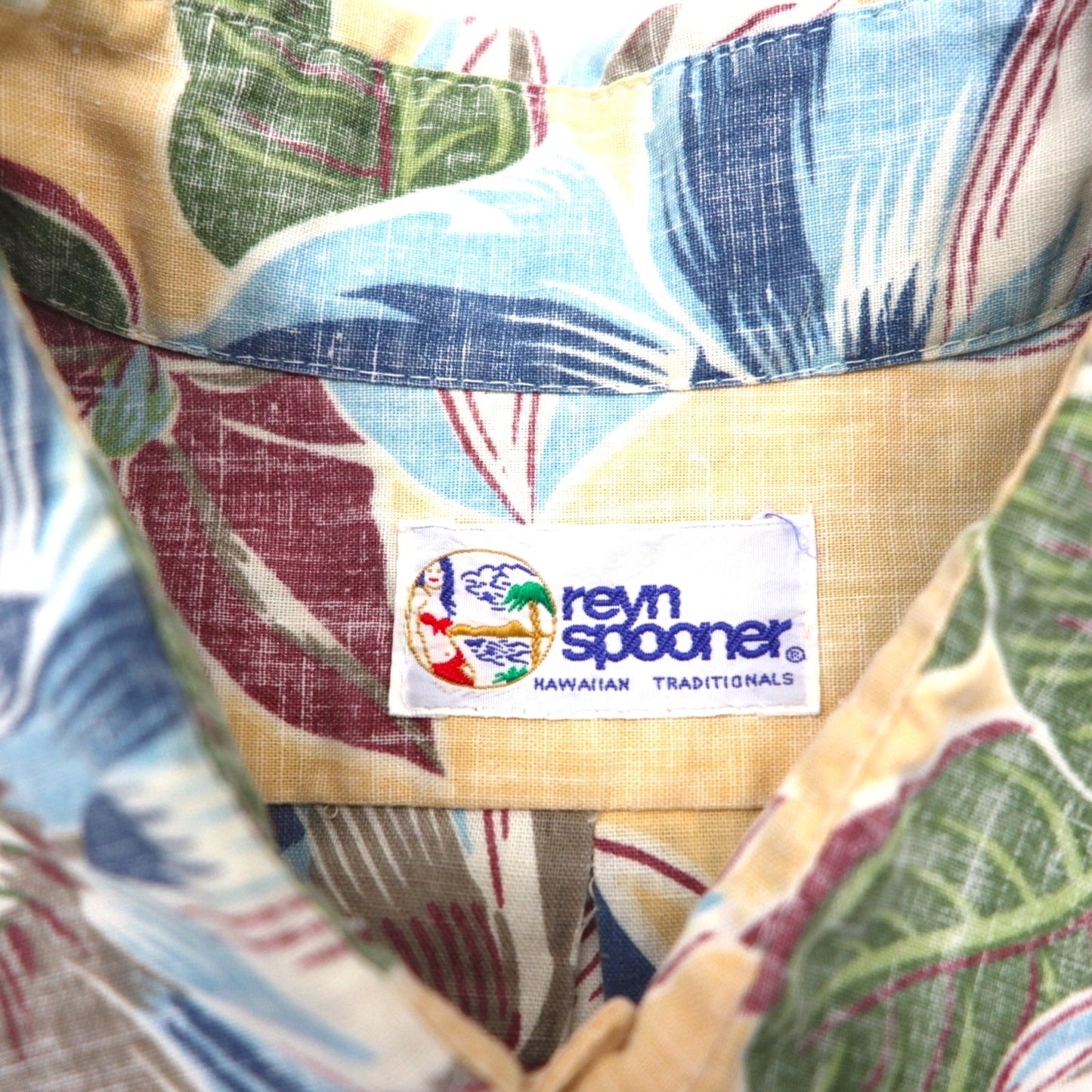 rayn spooner 90年代 ビキニタグ アロハシャツ L ブルー コットン 花柄