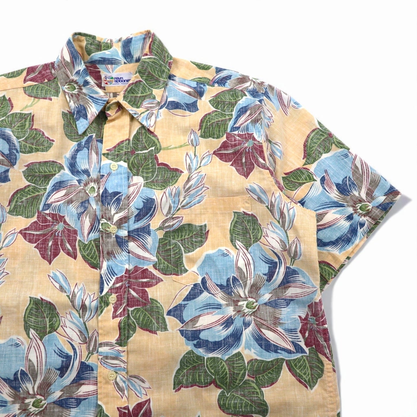 rayn spooner 90年代 ビキニタグ アロハシャツ L ブルー コットン 花柄