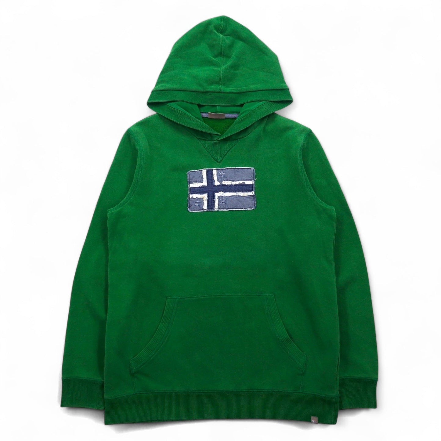 NAPAPIJRI プルオーバー パーカー M グリーン コットン 裏起毛 フロントポケット