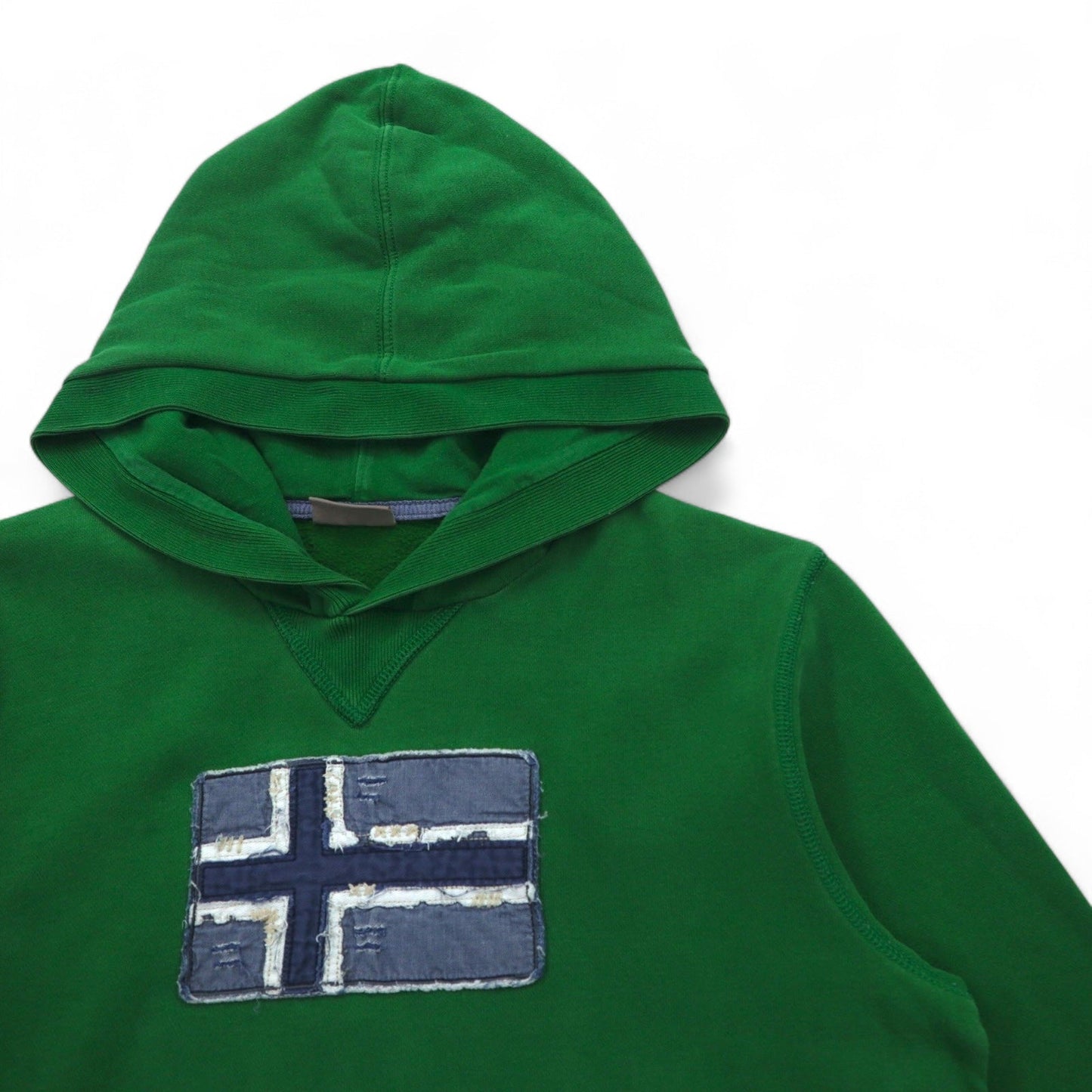 NAPAPIJRI プルオーバー パーカー M グリーン コットン 裏起毛 フロントポケット