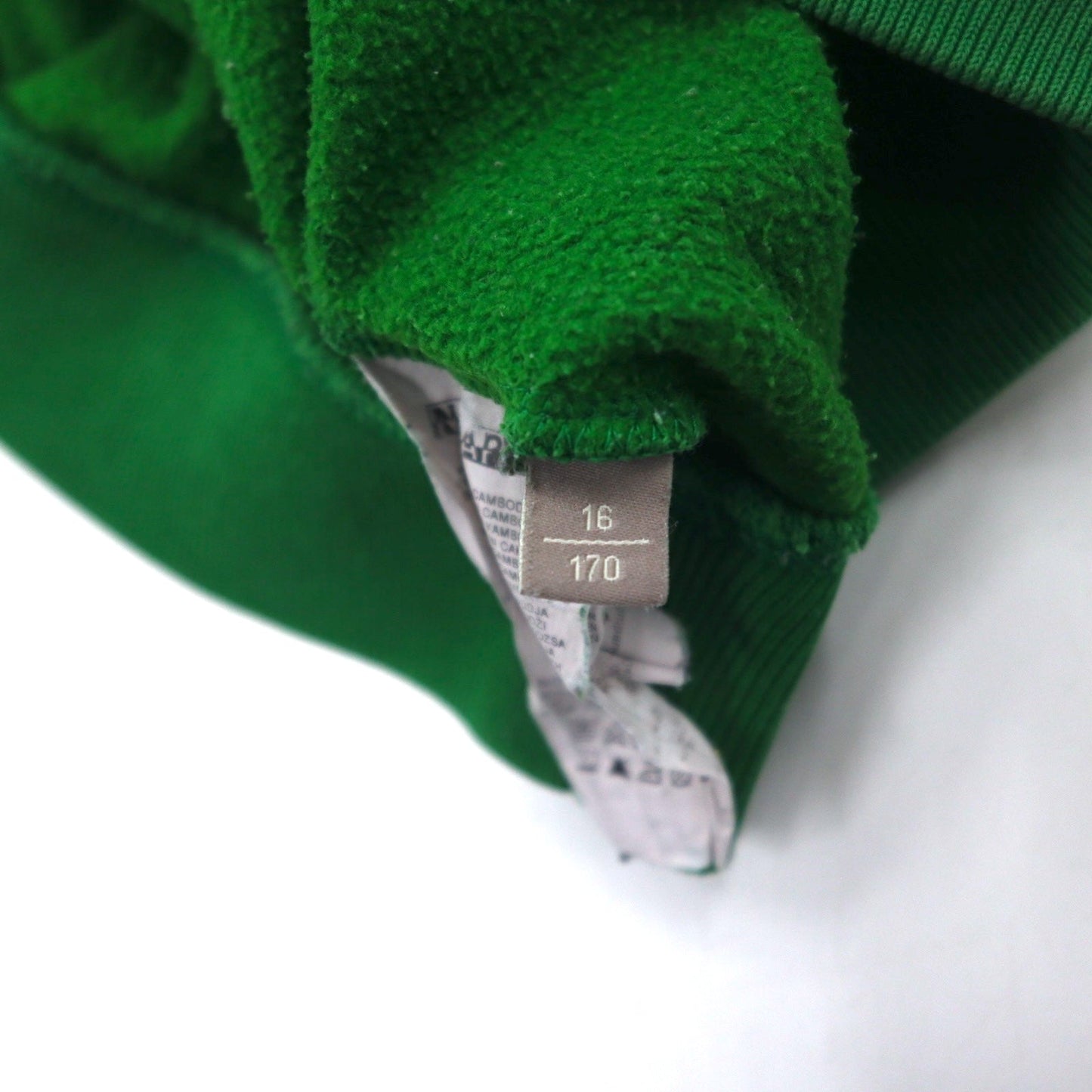 NAPAPIJRI プルオーバー パーカー M グリーン コットン 裏起毛 フロントポケット