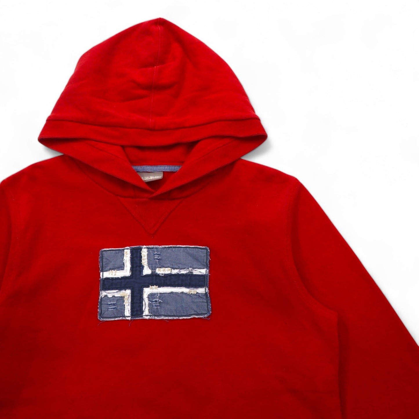 NAPAPIJRI プルオーバー パーカー M レッド コットン 裏起毛 フロントポケット