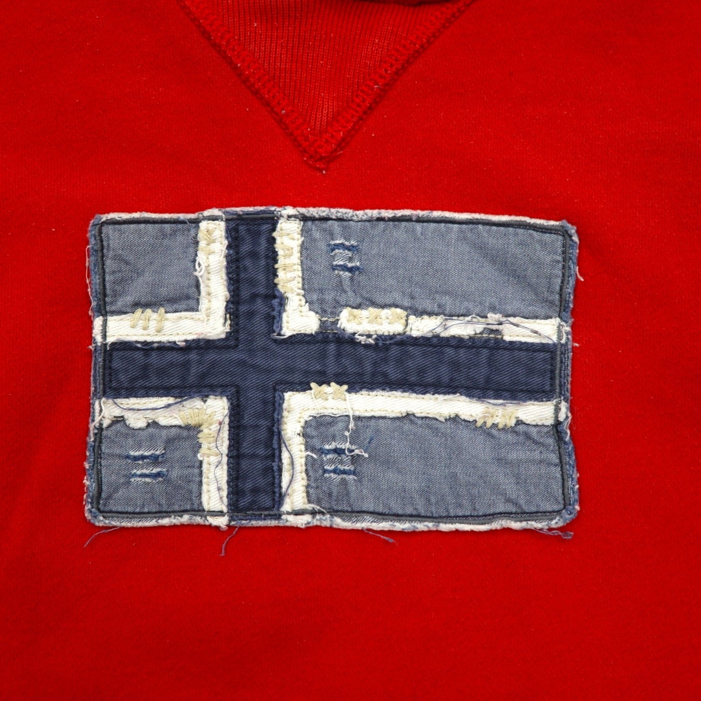 NAPAPIJRI プルオーバー パーカー M レッド コットン 裏起毛 フロントポケット