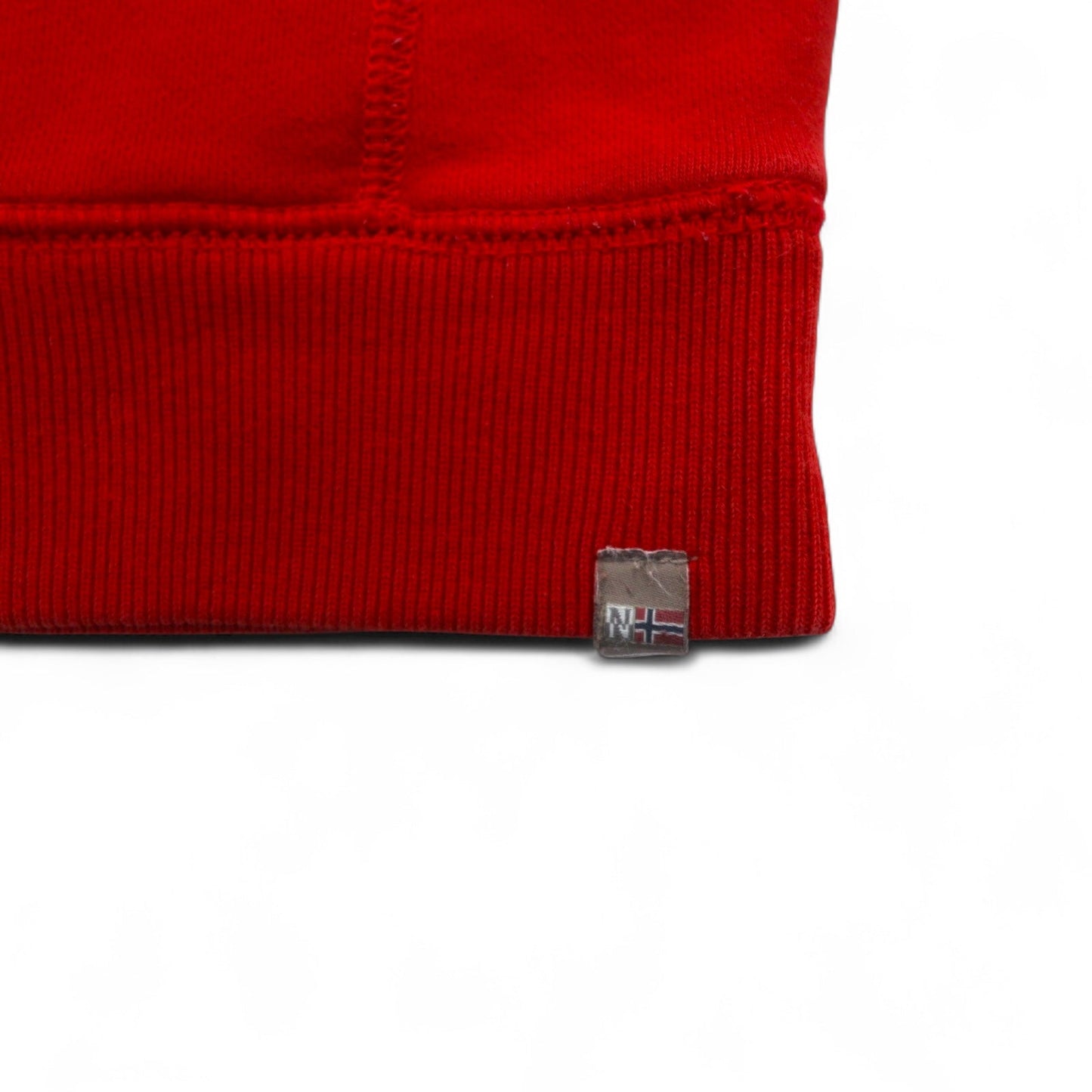 NAPAPIJRI プルオーバー パーカー M レッド コットン 裏起毛 フロントポケット