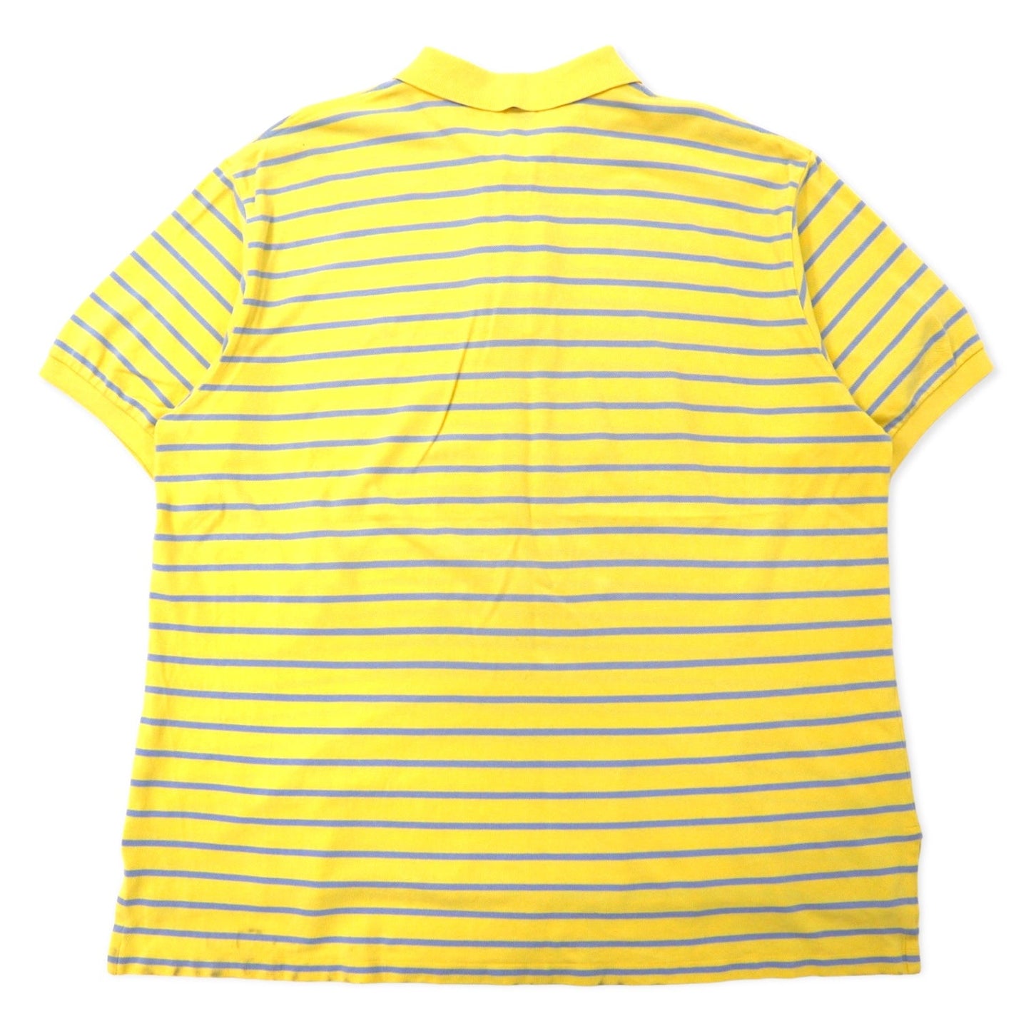 Polo by Ralph Lauren ボーダー ポロシャツ 3X BIG イエロー ブルー コットン 鹿の子 スモールポニー刺繍 ビッグサイズ
