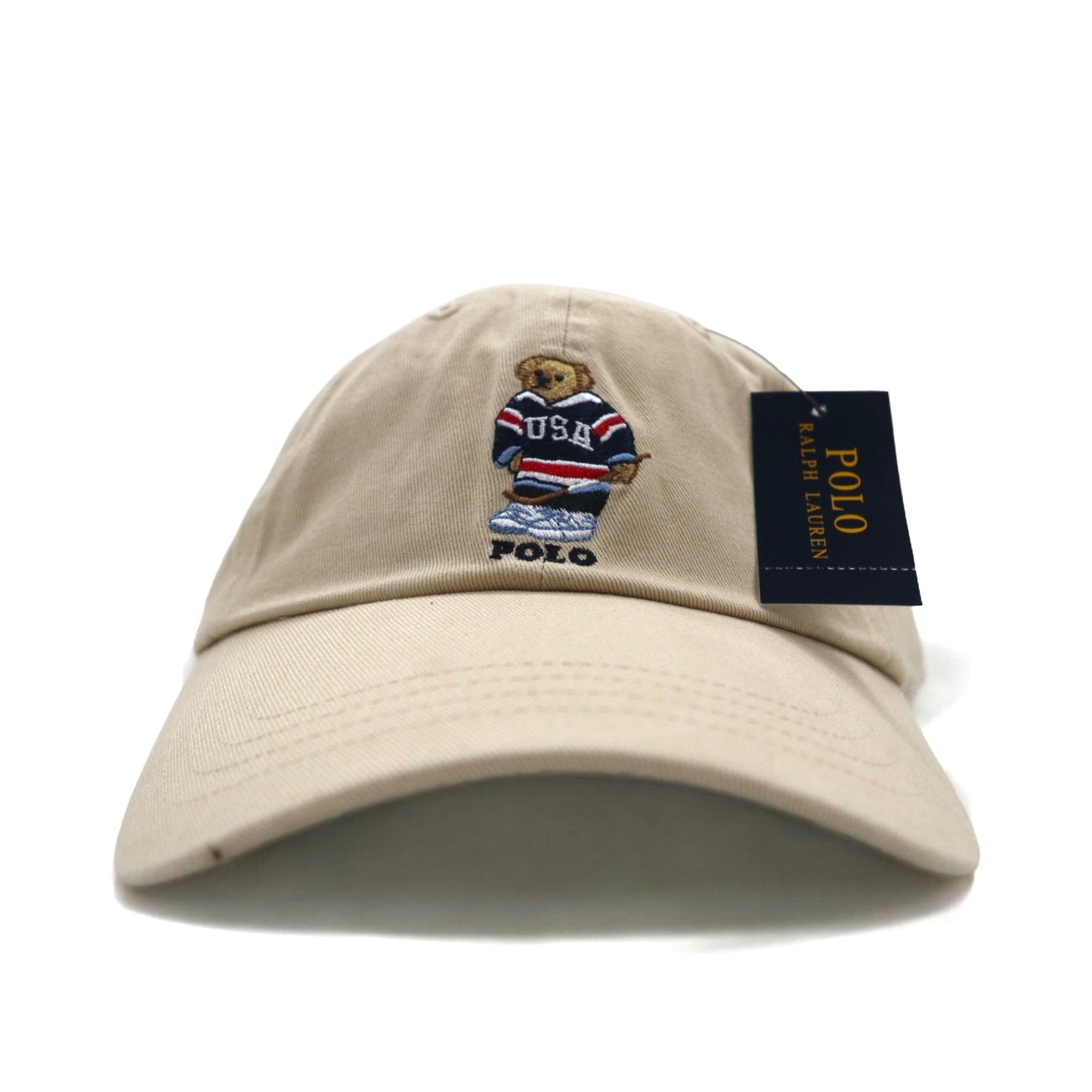 POLO RALPH LAUREN ポロベア ベースボールキャップ ONE ベージュ コットン ロゴ刺繍 710548524004 BSR 未使用品