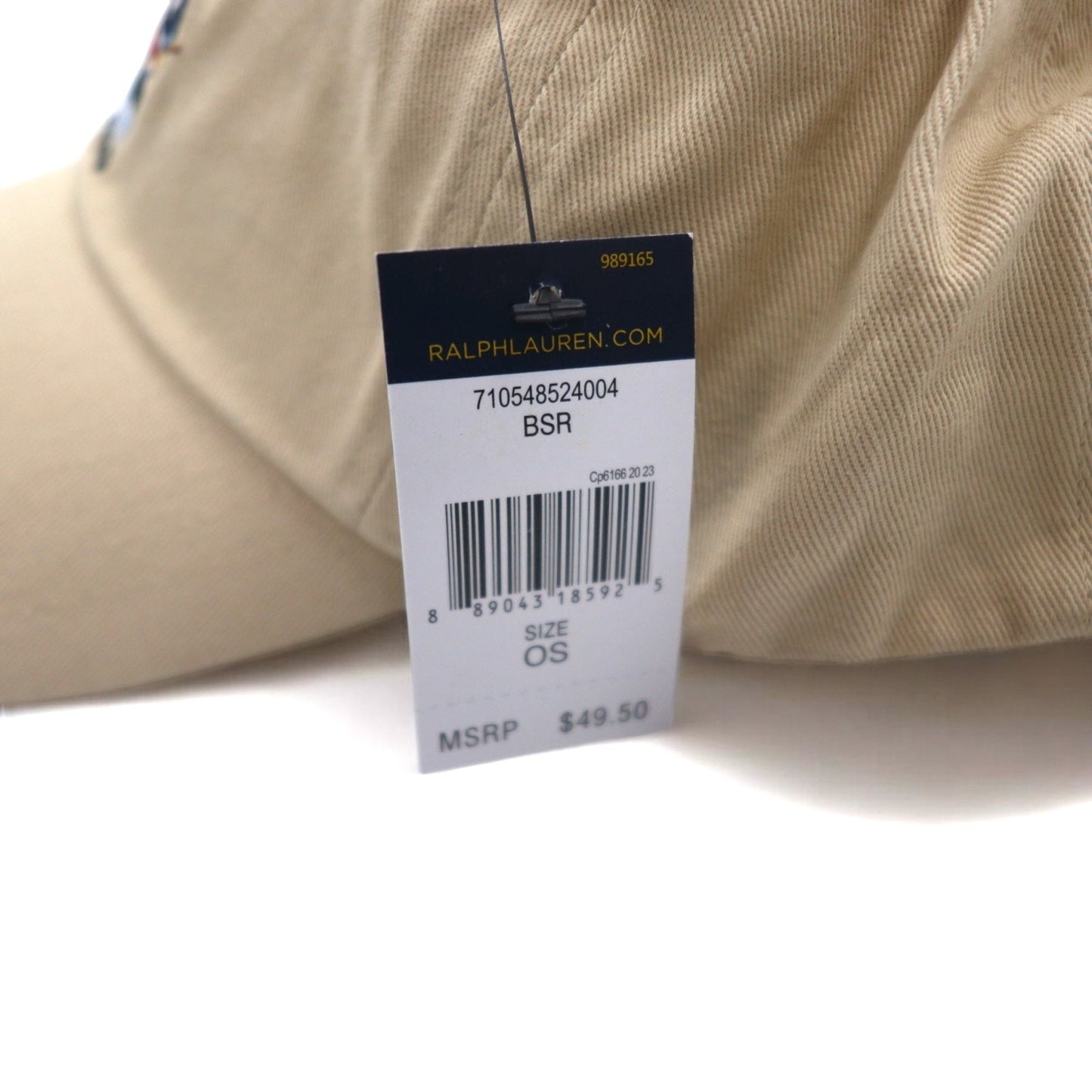 POLO RALPH LAUREN ポロベア ベースボールキャップ ONE ベージュ コットン ロゴ刺繍 710548524004 BSR 未使用品