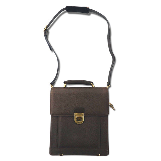 mila schon 2WAY ショルダーバッグ ブラウン レザー 牛革 シボ革 未使用品