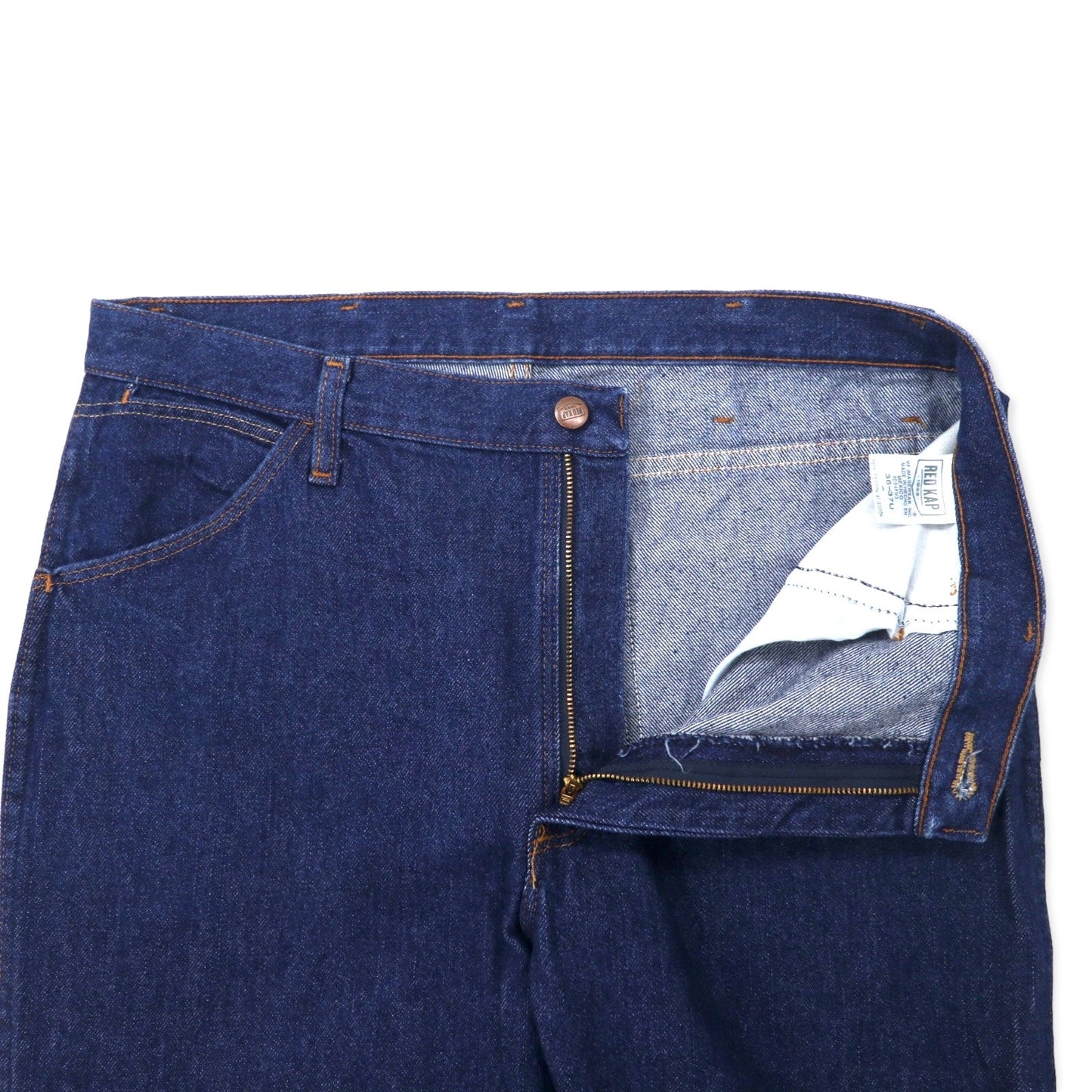 RED KAP 90年代 リジッド デニムパンツ 36 ブルー 濃紺 コットン ジッパーフライ メキシコ製