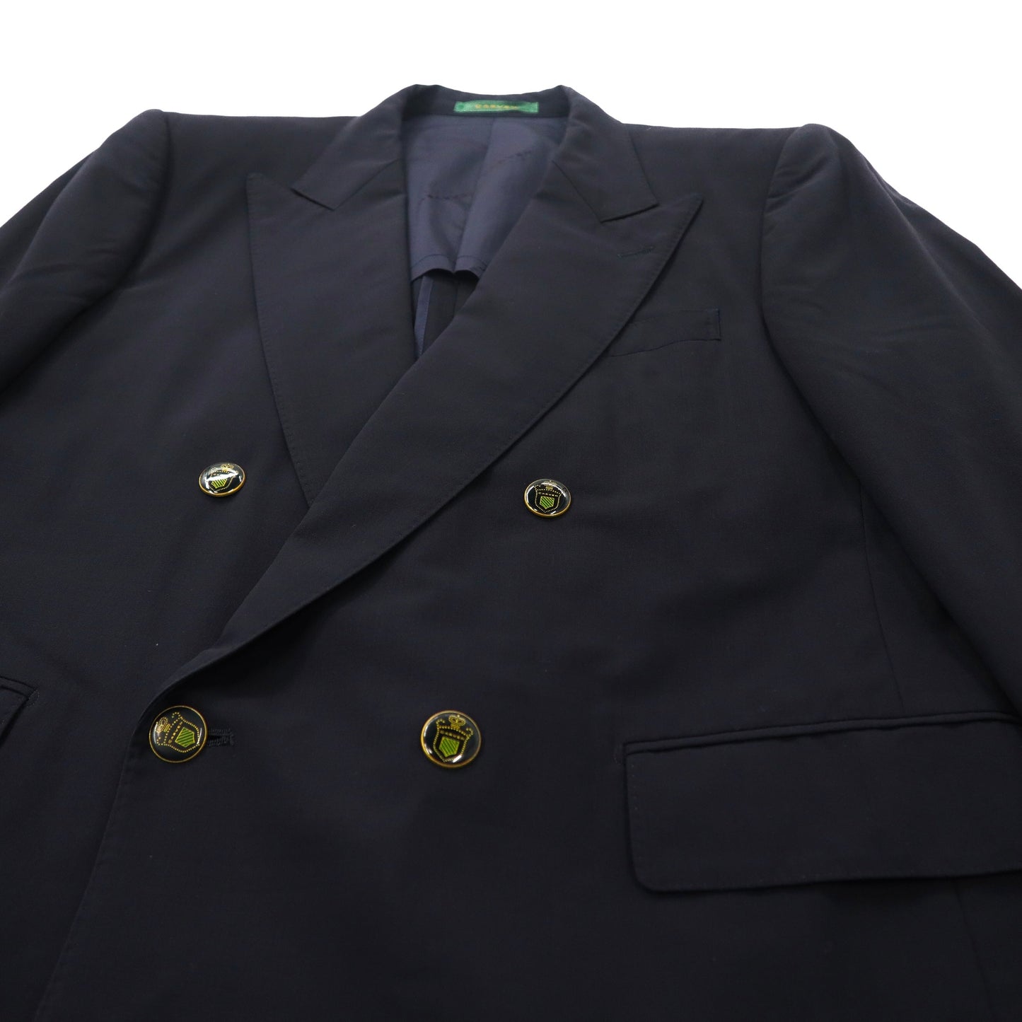 CARVEN ダブル テーラードジャケット 94-AB4 ネイビー ウール オールド