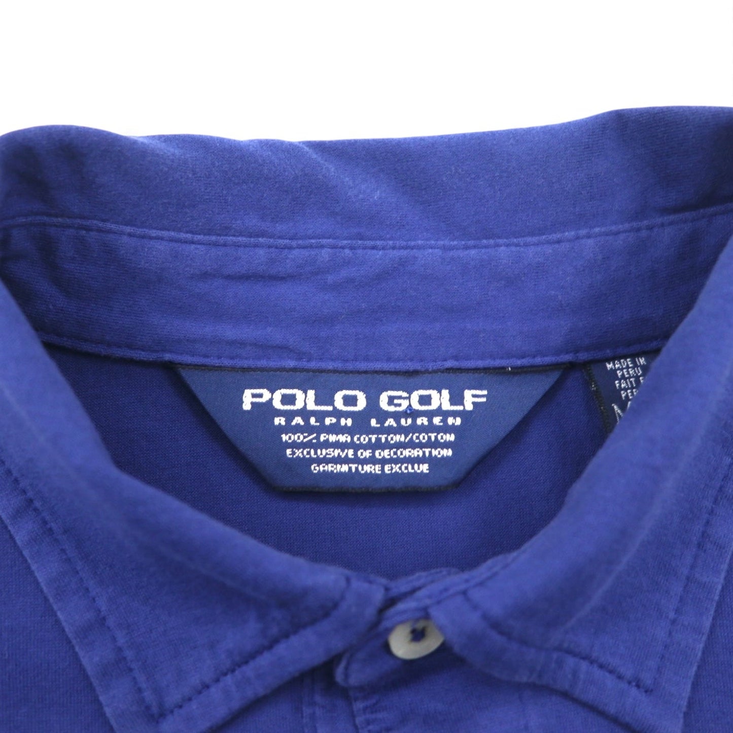 POLO GOLF RALPH LAUREN 90年代 ピマコットン ポロシャツ M ネイビー スモールポニー刺繍 ペルー製