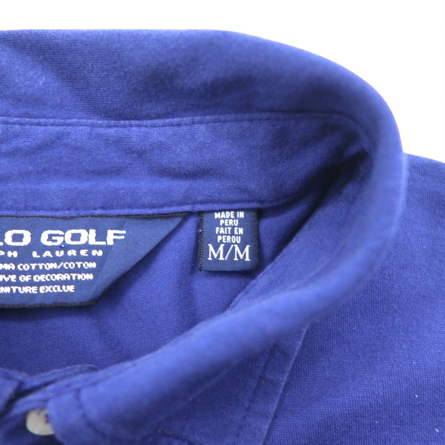 POLO GOLF RALPH LAUREN 90年代 ピマコットン ポロシャツ M ネイビー スモールポニー刺繍 ペルー製
