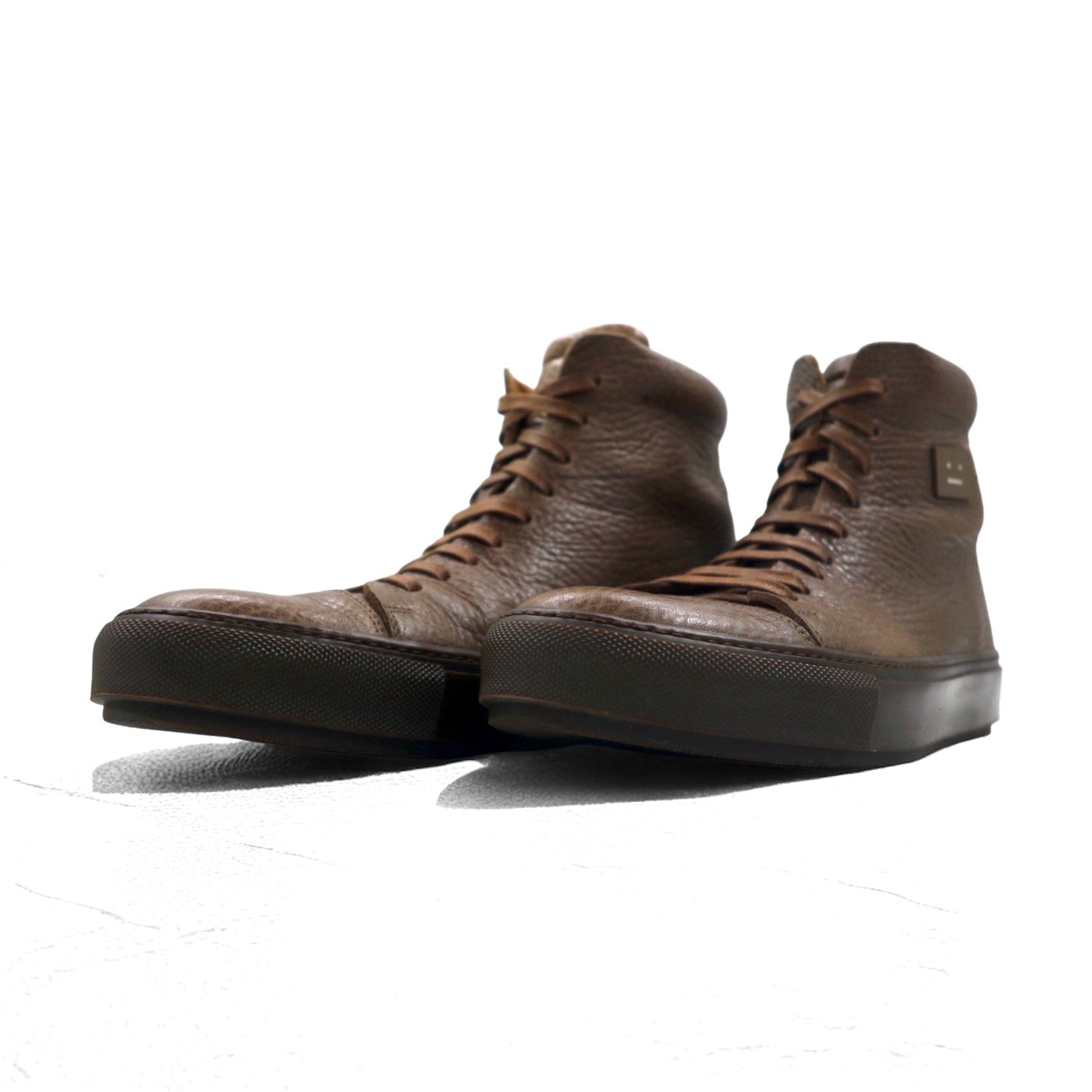 Acne Studios イタリア製 ハイカット レザー スニーカー 26cm ブラウン シボ革 Adrian High FG