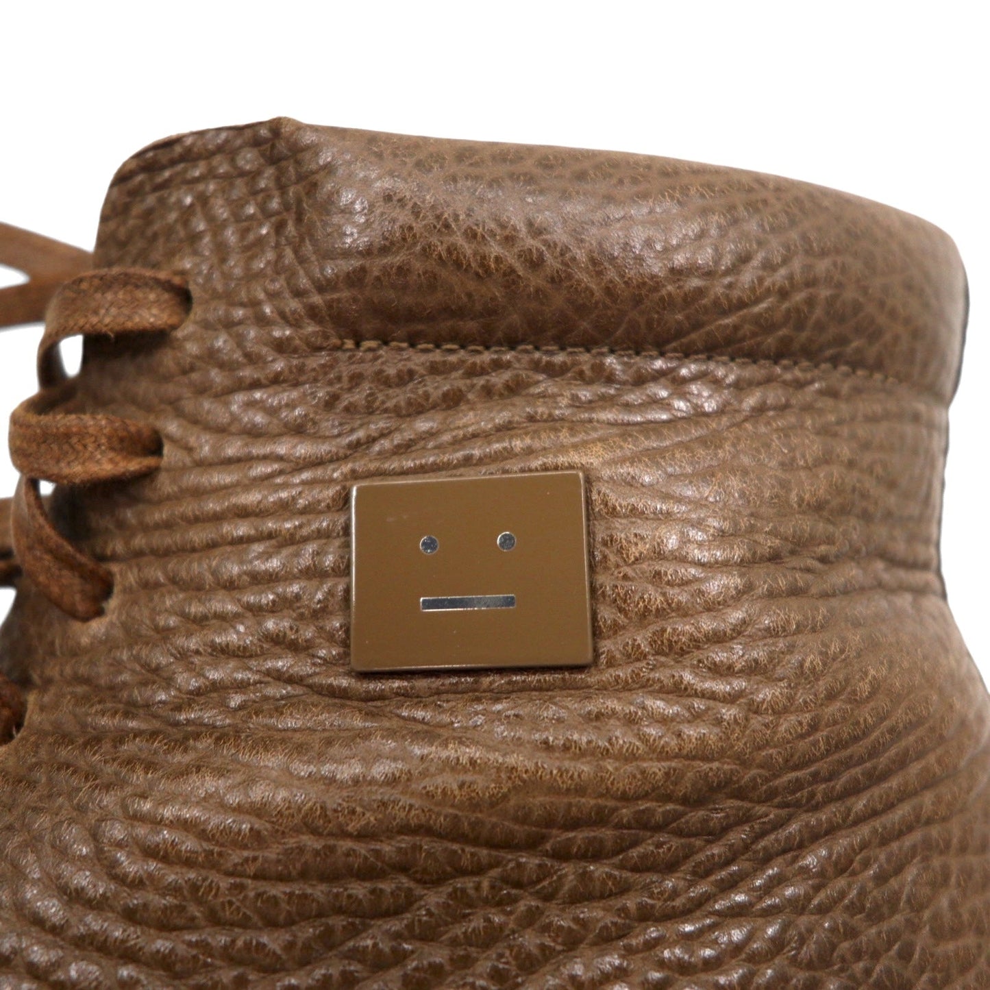 Acne Studios イタリア製 ハイカット レザー スニーカー 26cm ブラウン シボ革 Adrian High FG