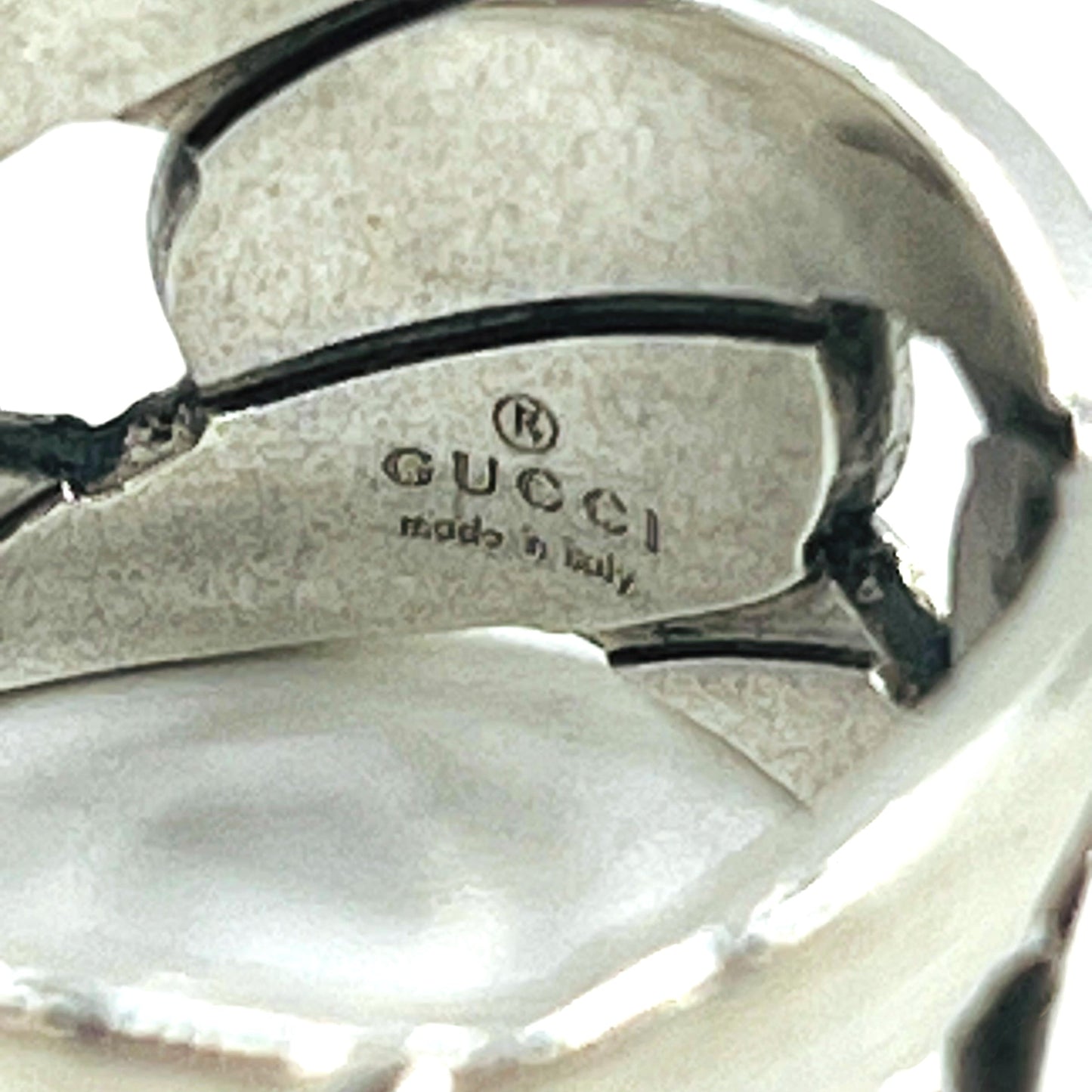 GUCCI イタリア製 ワイド チェーン リング 指輪 12号 シルバー 925 喜平