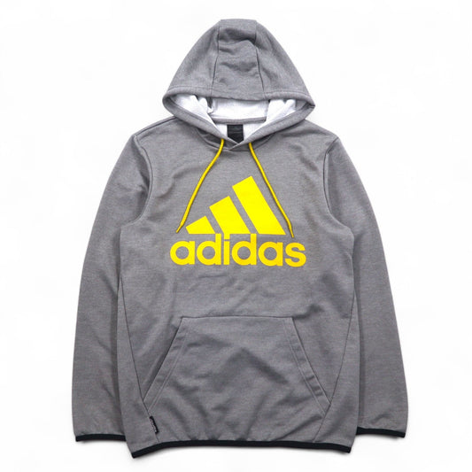 adidas エッセンシャルズ ビッグロゴ プルオーバーパーカー S グレー CLIMALITE AZ2564