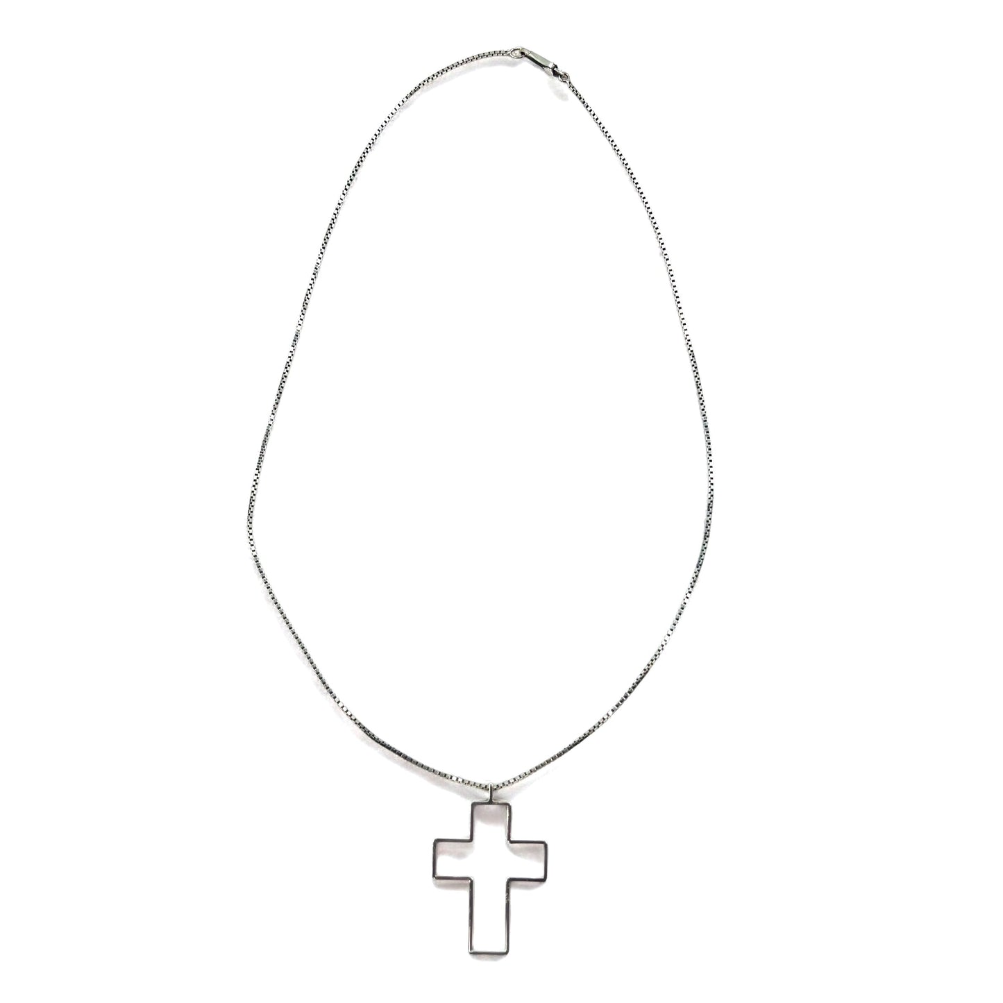 GUCCI イタリア製 オープンクロス ネックレス ペンダント シルバー SV925 十字架 3D クロス