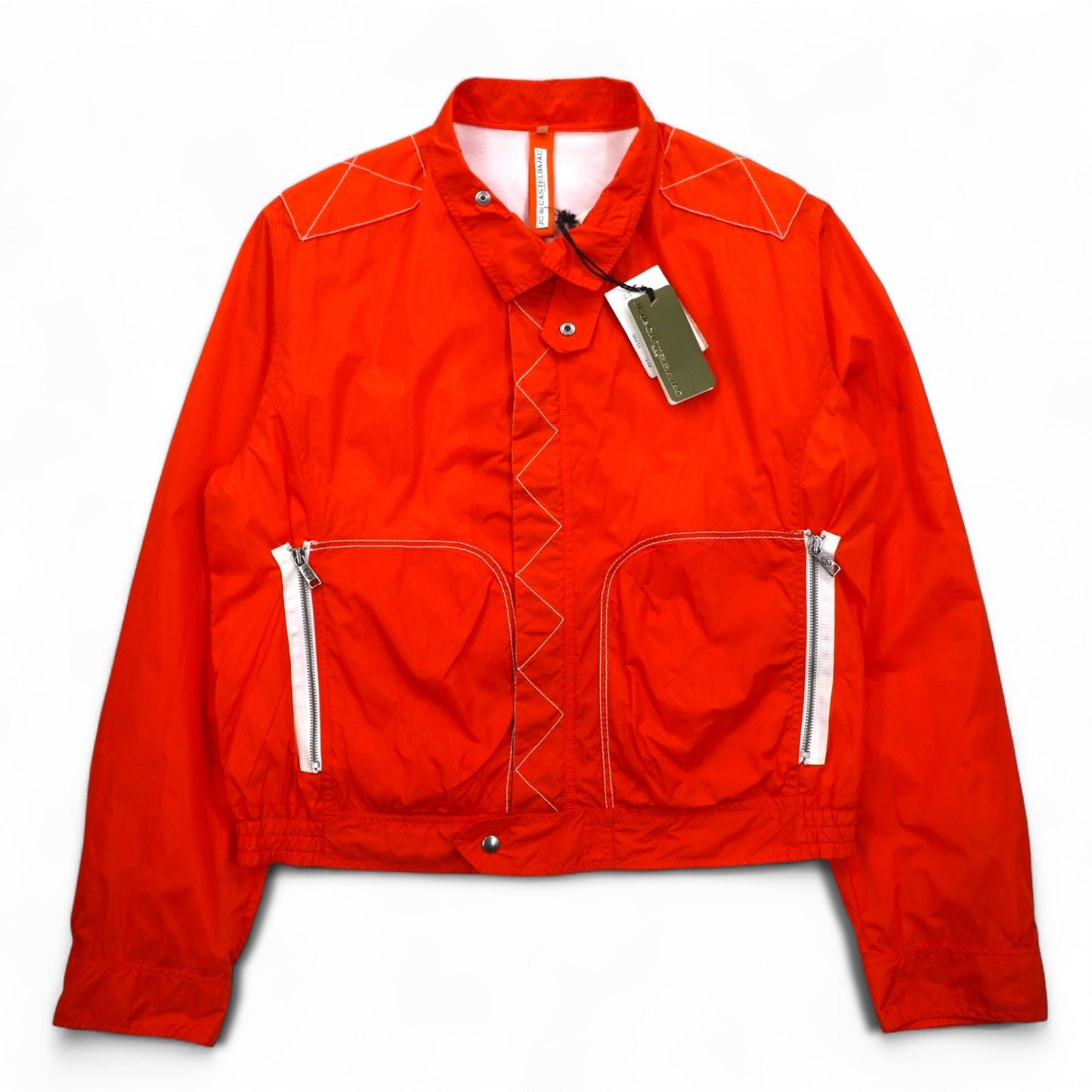 JC de CASTELBAJAC × Warner Bros イタリア製 90年代 ショート丈 ナイロン ライダースジャケット L オレンジ LOONEY TUNES バックスバニー 未使用品