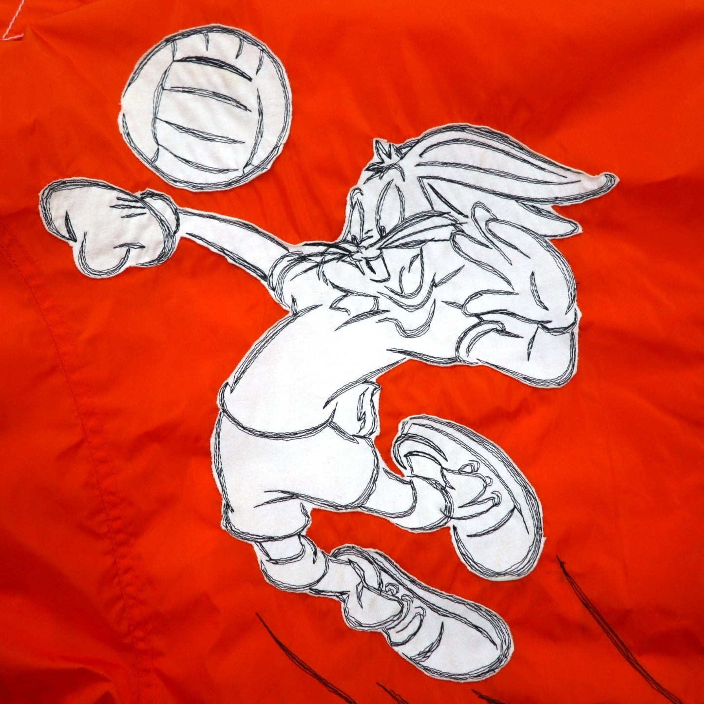 JC de CASTELBAJAC × Warner Bros イタリア製 90年代 ショート丈 ナイロン ライダースジャケット L オレンジ LOONEY TUNES バックスバニー 未使用品