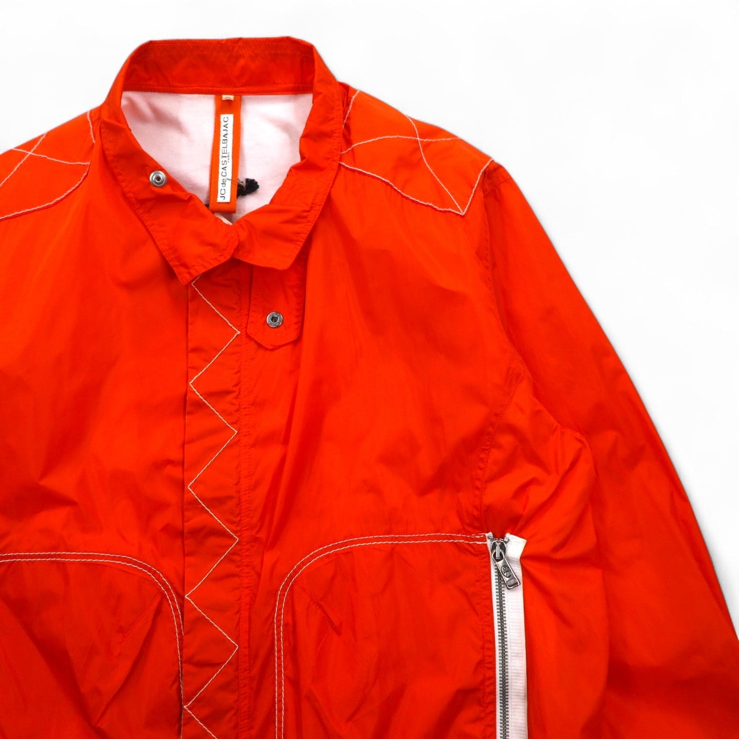 JC de CASTELBAJAC × Warner Bros イタリア製 90年代 ショート丈 ナイロン ライダースジャケット L オレンジ LOONEY TUNES バックスバニー 未使用品