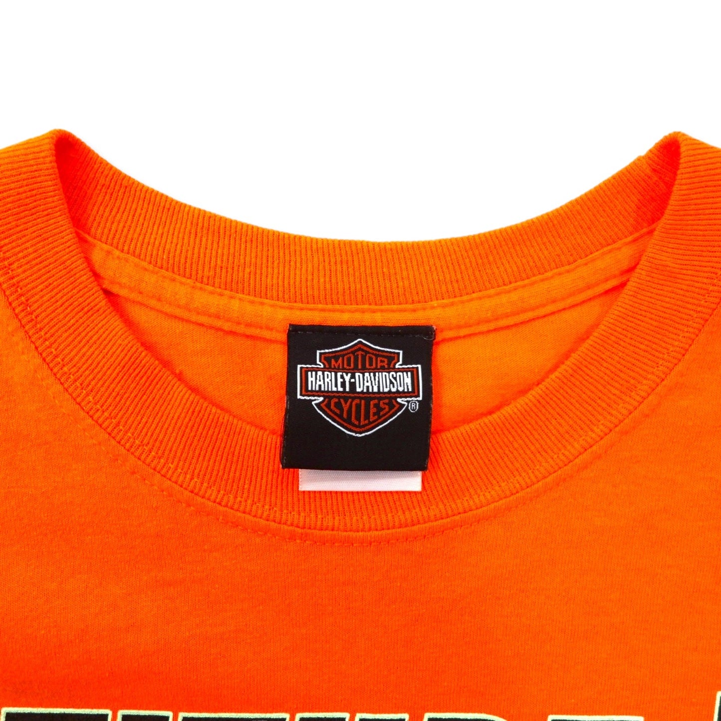 HARLEY DAVIDSON ファイヤーパターン ロングスリーブ Tシャツ ロンT XL オレンジ コットン ATTITUDE INCLUDED ビッグサイズ