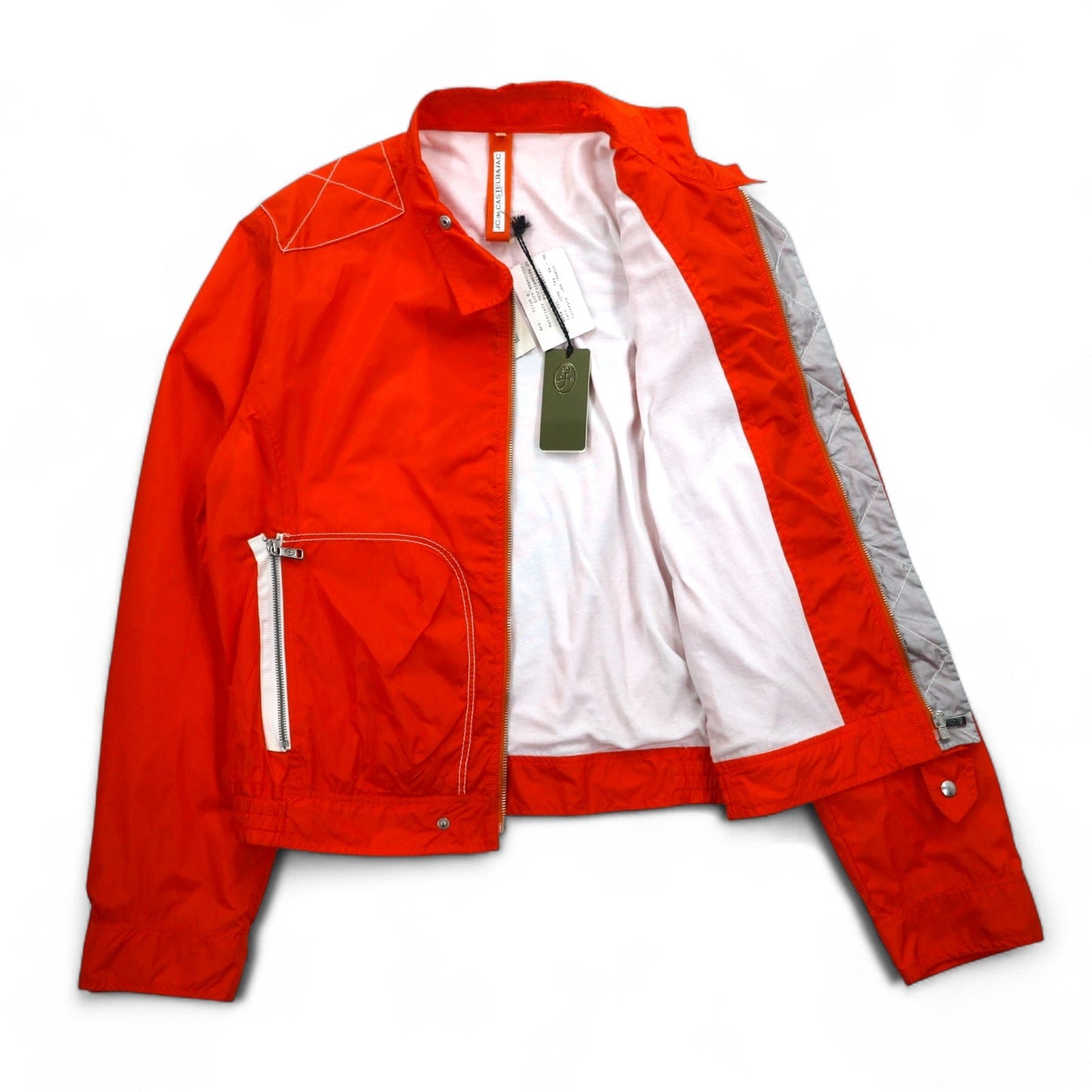 JC de CASTELBAJAC × Warner Bros イタリア製 90年代 ショート丈 ナイロン ライダースジャケット L オレンジ LOONEY TUNES バックスバニー 未使用品